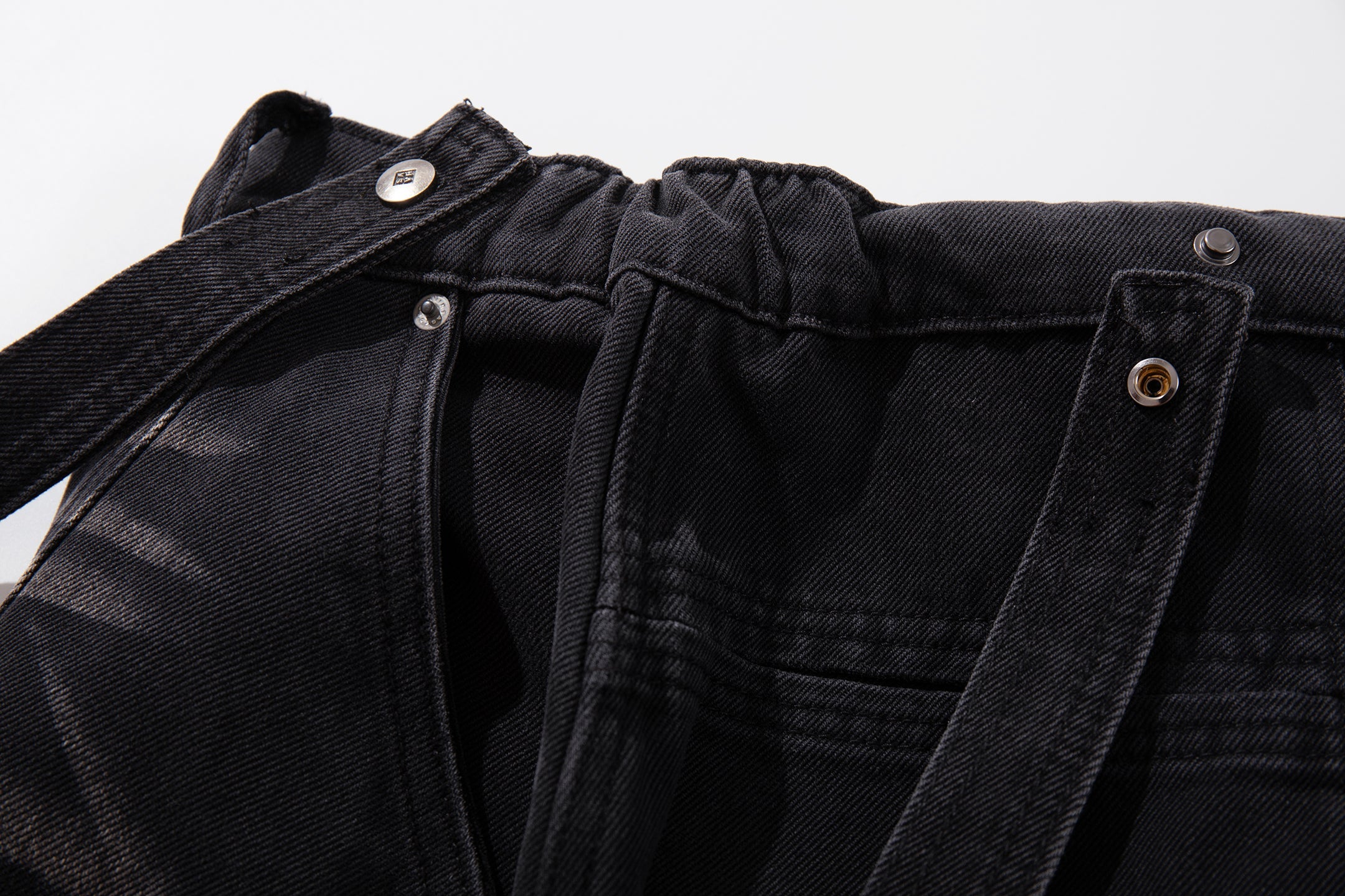 Omirad Strap-Detail Washed Wide-Leg Jeans | Dark Denim