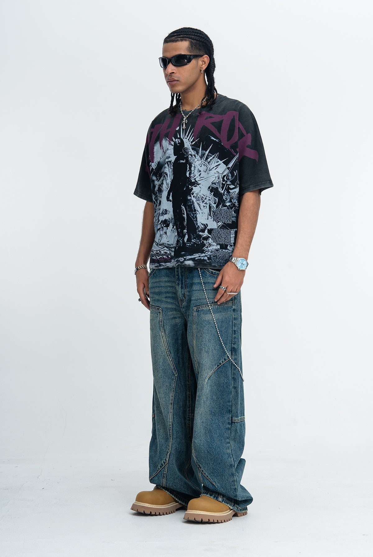 Omirad Goth Rock Graphic Tee | Vintage Washed Oversized Fit