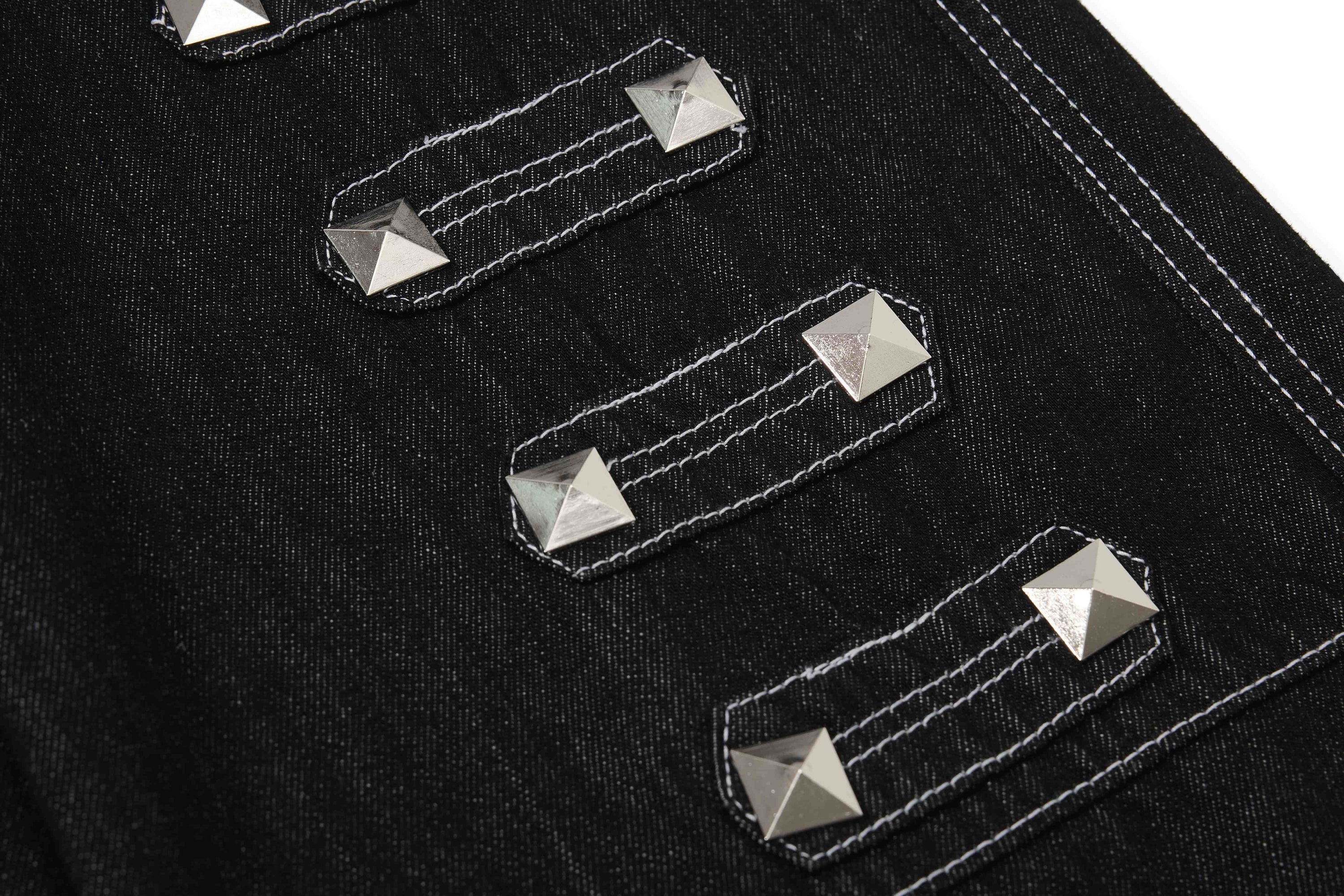 Studded Strap Wide-Leg Denim Pants | Punk Streetwear Jeans