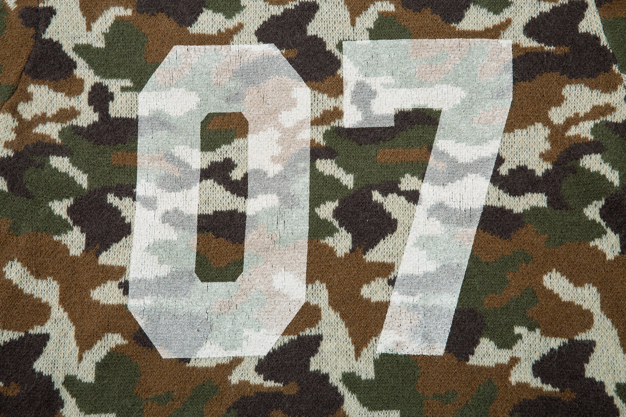 Omirad 07 Camo Knit Zip-Up Hoodie | Streetwear Sweater