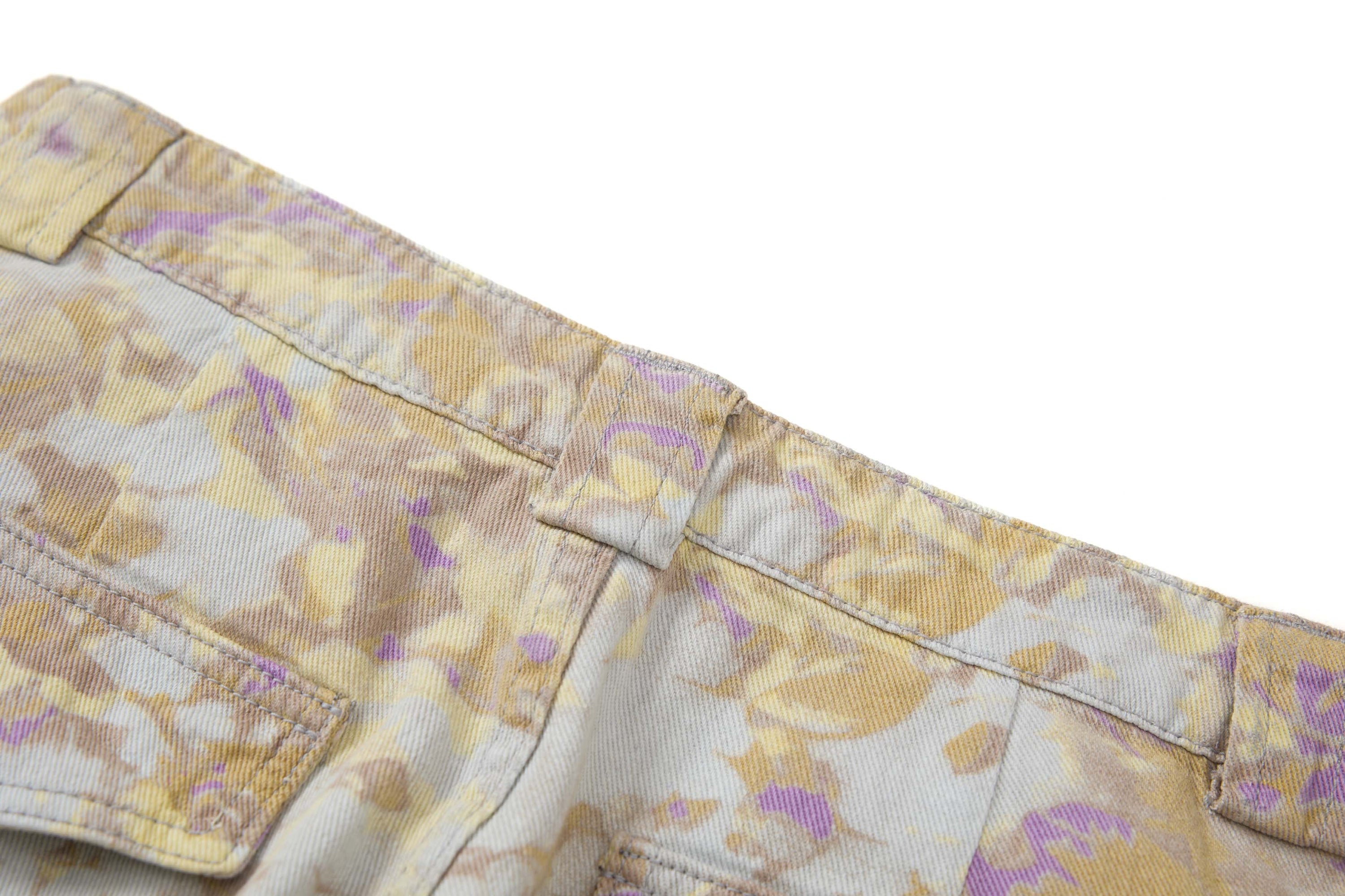 Abstract Camo Wide-Leg Cargo Pants | 100% Cotton
