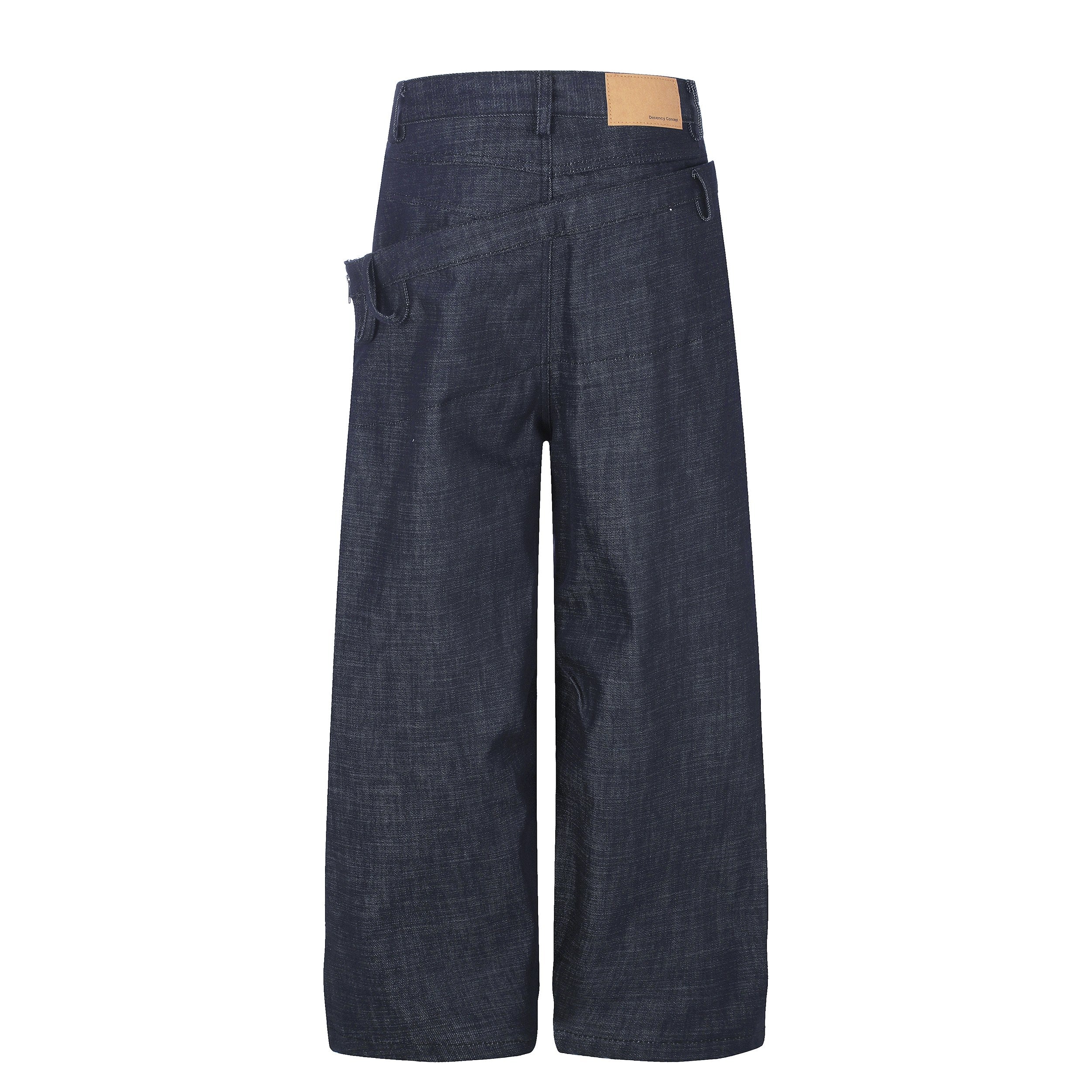Omirad Layered Waist Wide-Leg Jeans | Raw Denim Streetwear