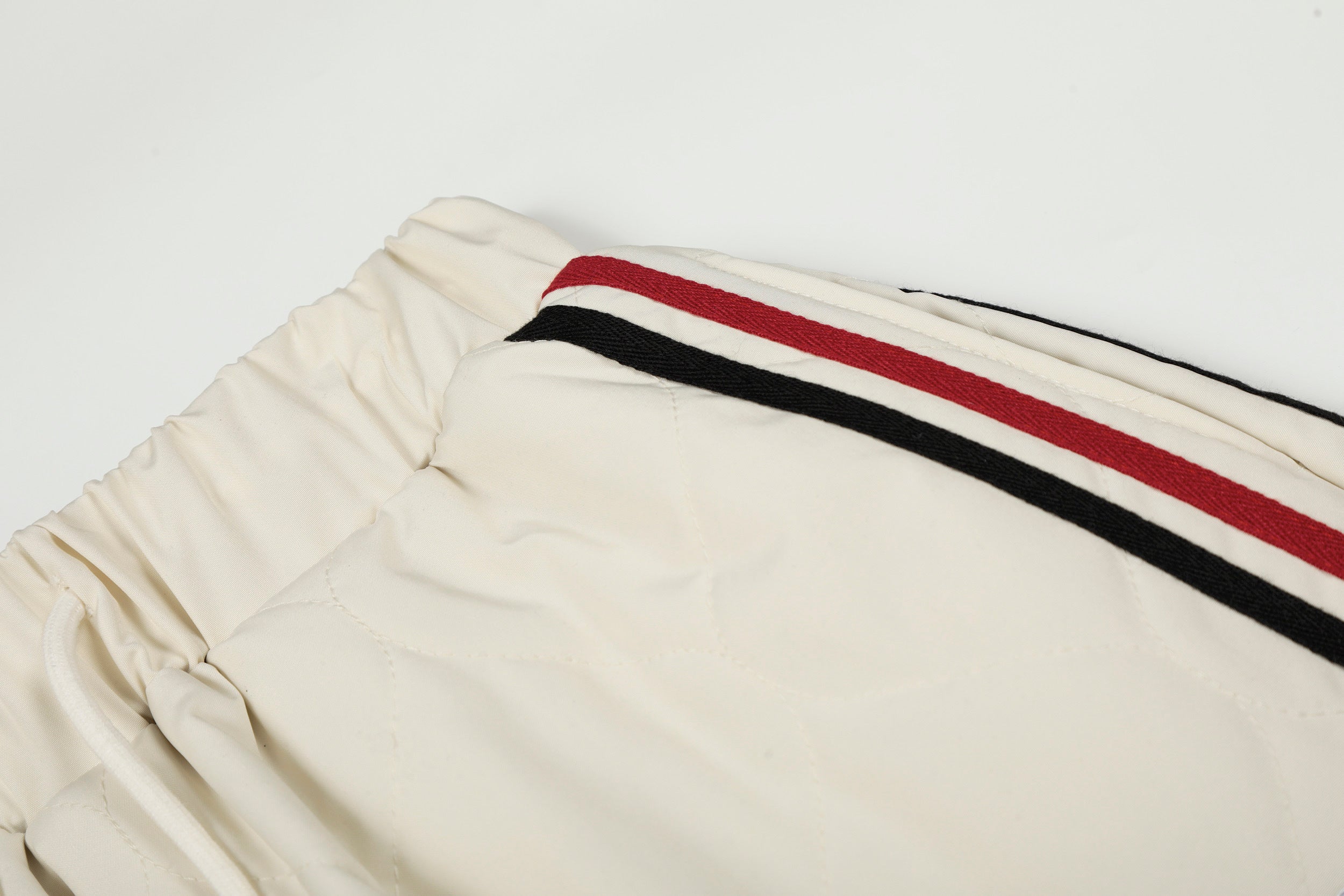 Quilted Wide-Leg Track Pants with Racing Stripes