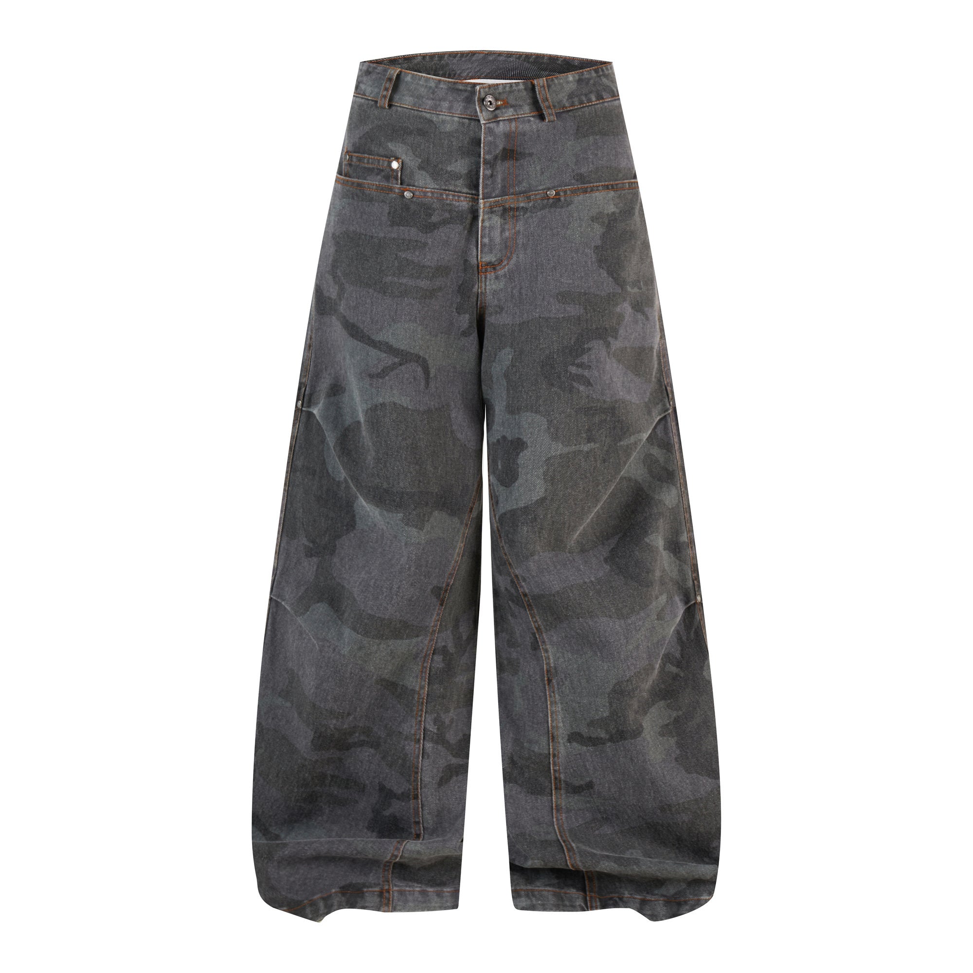 Omirad Desert Camo Barrel Jeans | Wide Leg Streetwear Pants