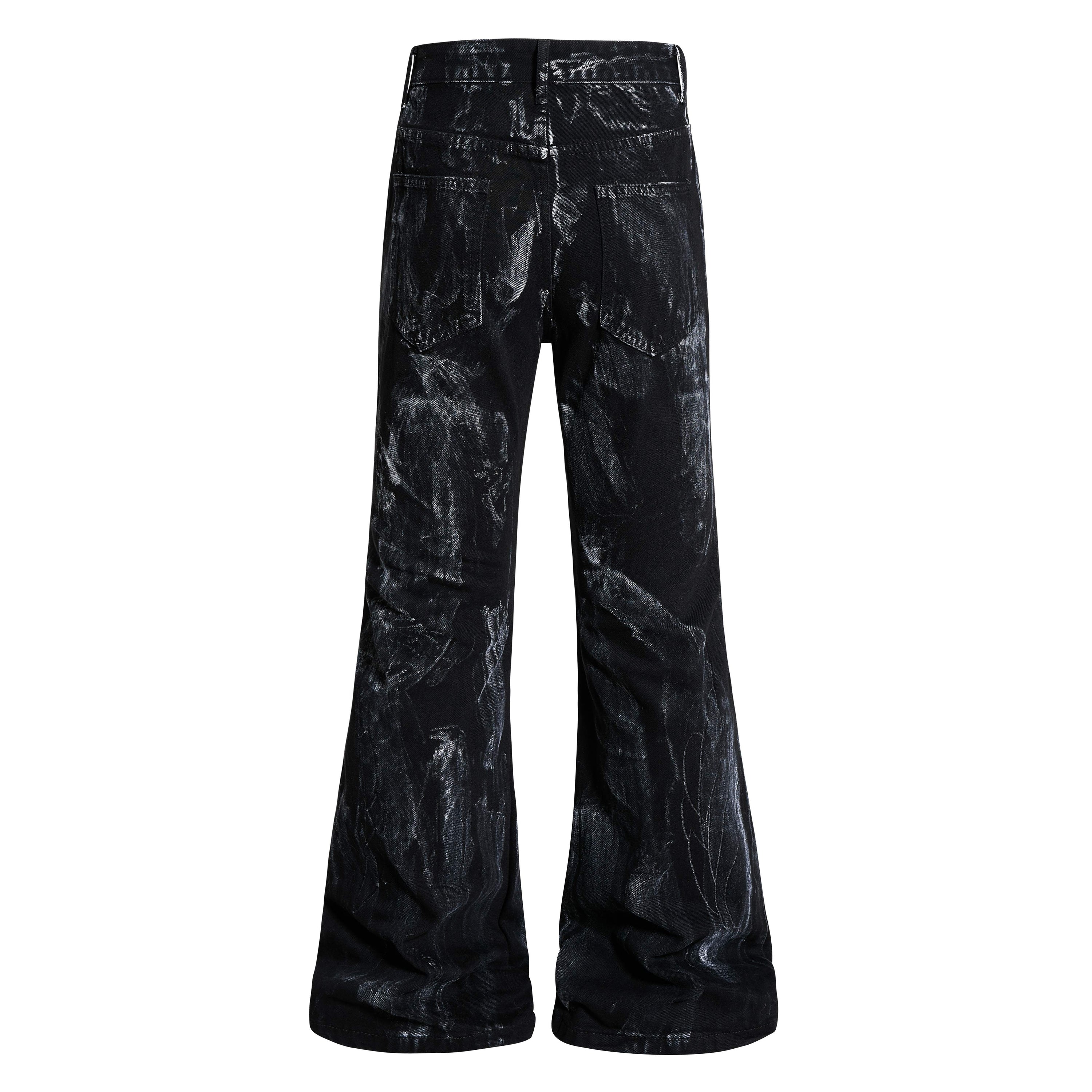 Omirad Washed Utility Flare Jeans | Streetwear Cargo Denim