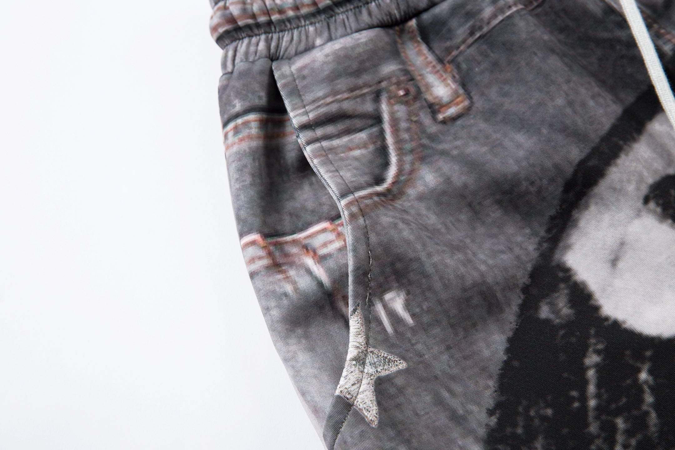 Cat Print Barrel Leg Jeans | Washed Grey Street Art Denim