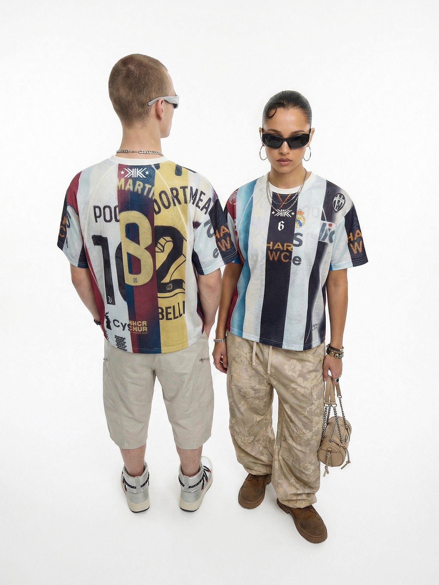 Omirad Vintage Football Patchwork Mesh Jersey | Streetwear