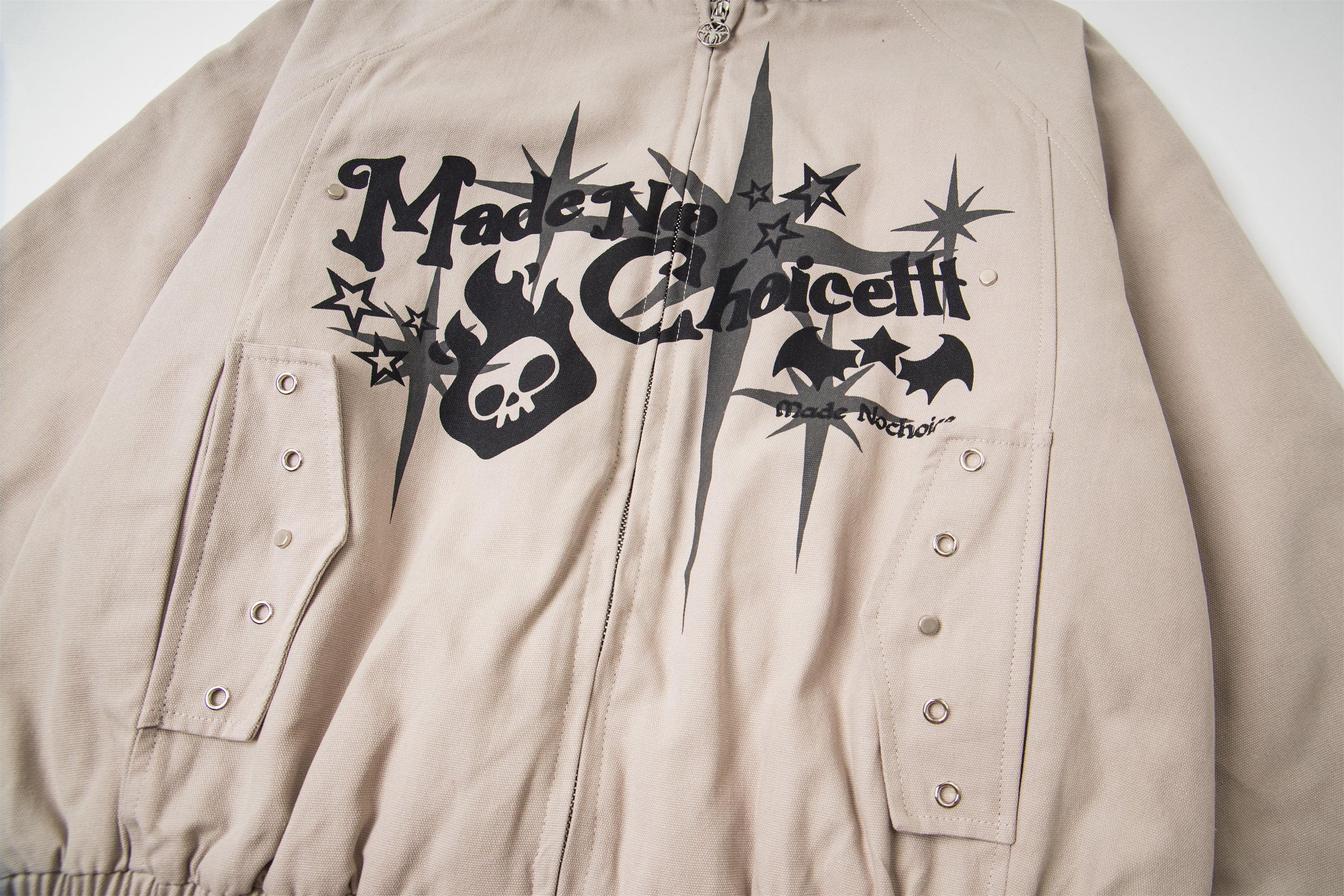 Faux Fur Collar Quilted Bomber Jacket | Streetwear Graphic