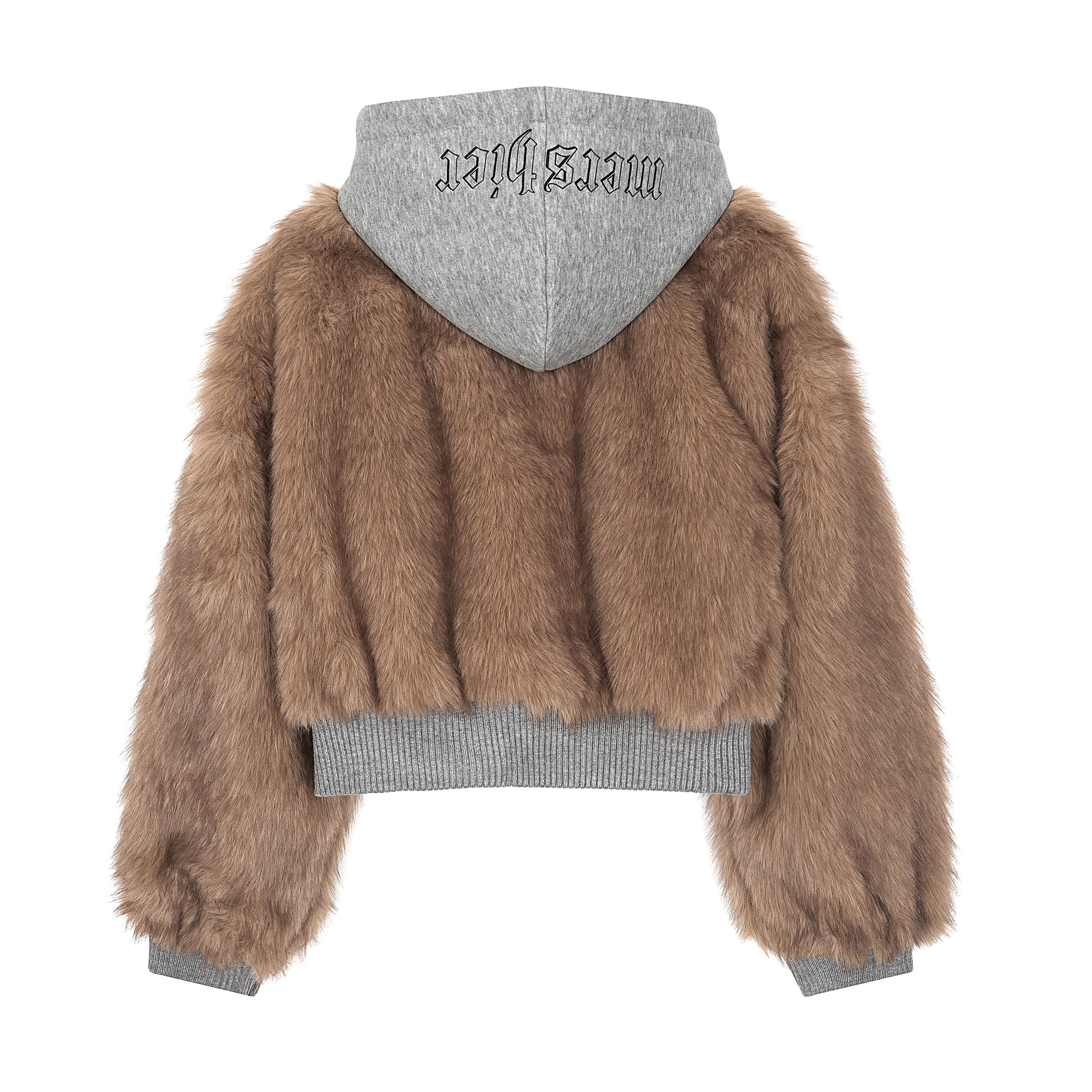 Faux Fur Hooded Bomber Jacket | Streetwear Cropped Zip-Up