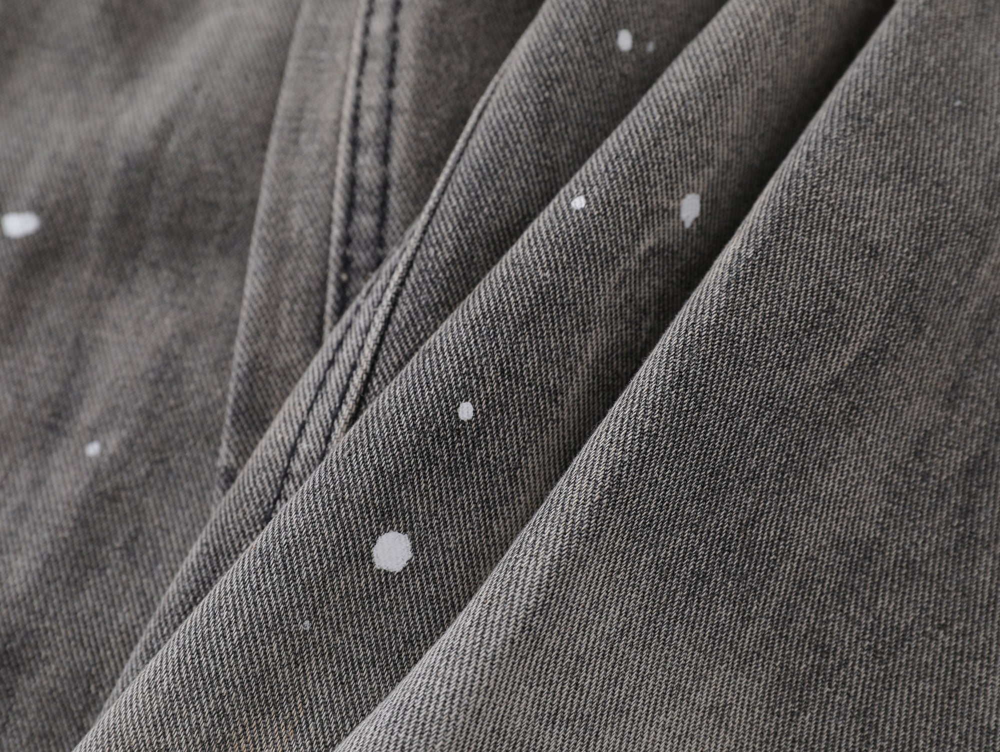 Speckled Fade Curved-Panel Wide-Leg Denim Pants | Omirad