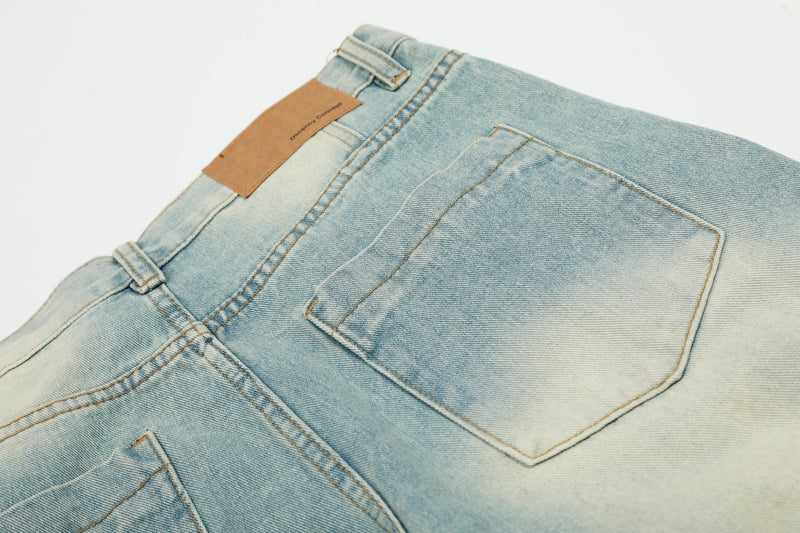 Cloud-Fade Balloon Jeans | Wide-Leg Streetwear Denim