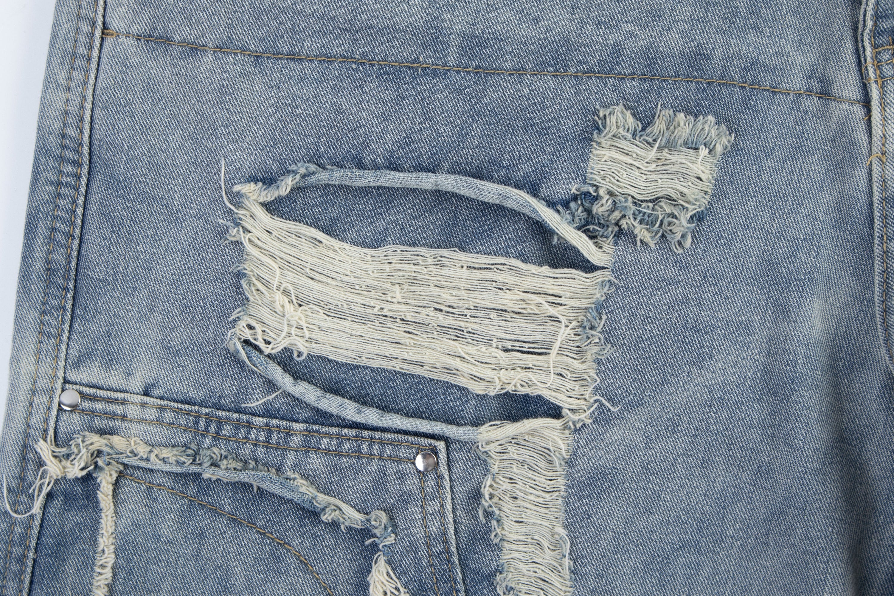 Omirad Distressed Panel Denim Pants | Streetwear Jeans
