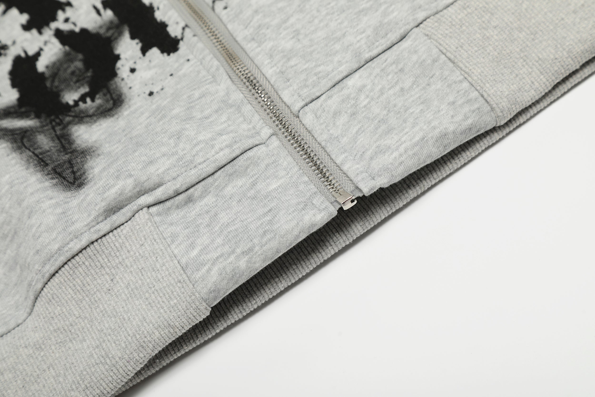 Faux-Fur Collar Graffiti Zip Hoodie | Streetwear Statement