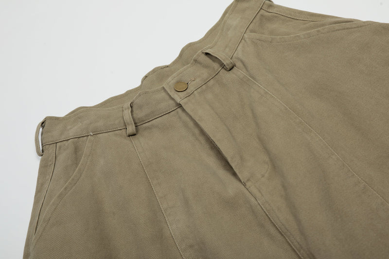 Vintage Arc-Pocket Balloon Pants | Wide-Leg Cotton Trousers