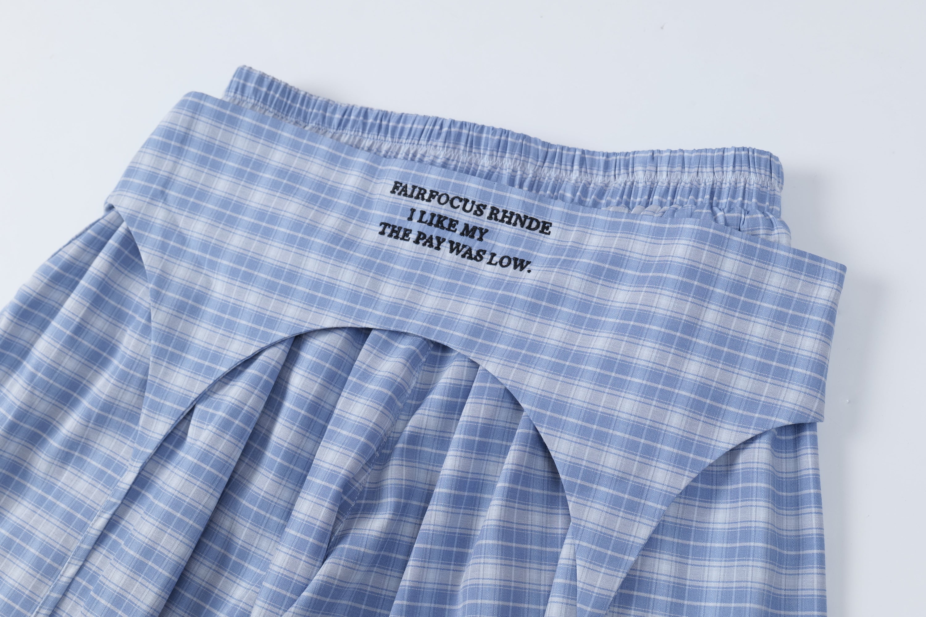 Fairfocus Draped Plaid Wide-Leg Pants | Avant-Garde Streetwear