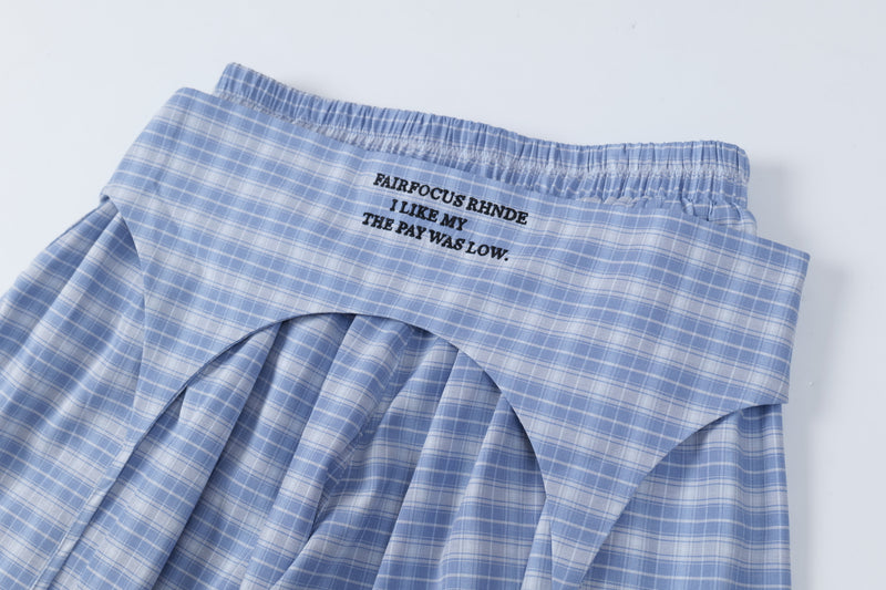 Fairfocus Draped Plaid Wide-Leg Pants | Avant-Garde Streetwear