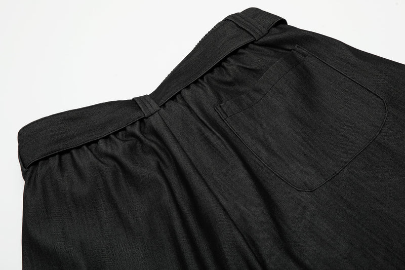 Omirad Draped Balloon Wide-Leg Pants with Belt