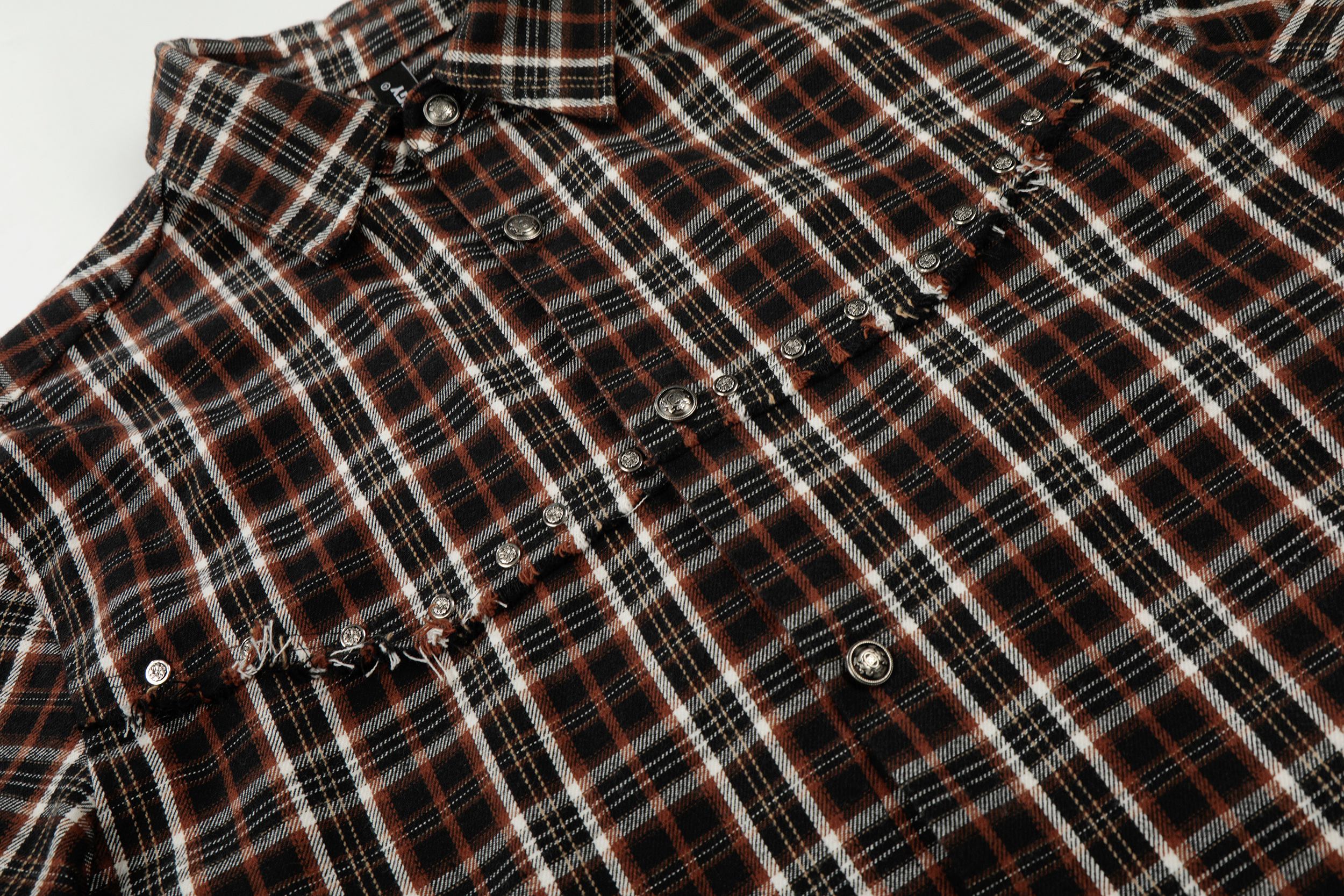 Distressed Plaid Short Sleeve Shirt | Raw Edge Streetwear