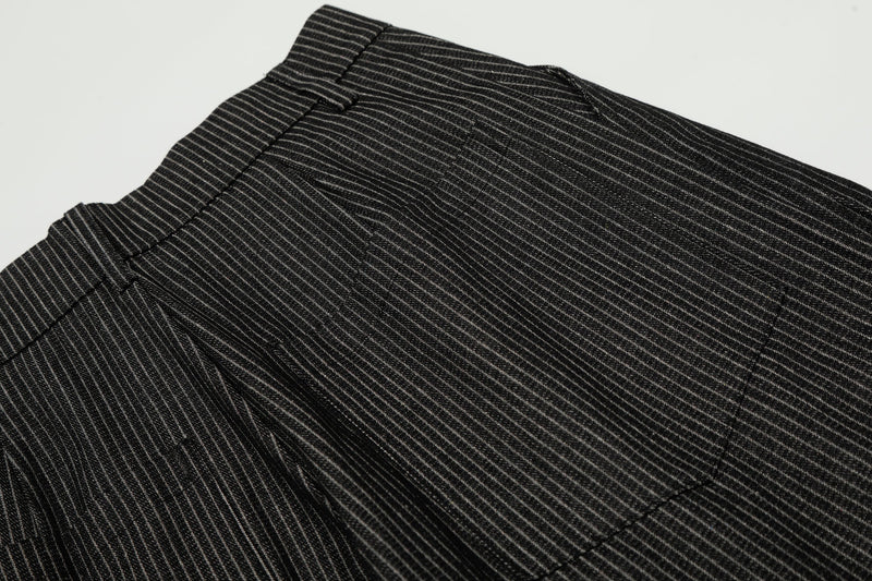 Pinstripe Wide-Leg Pleated Trousers | Relaxed Tailored Fit