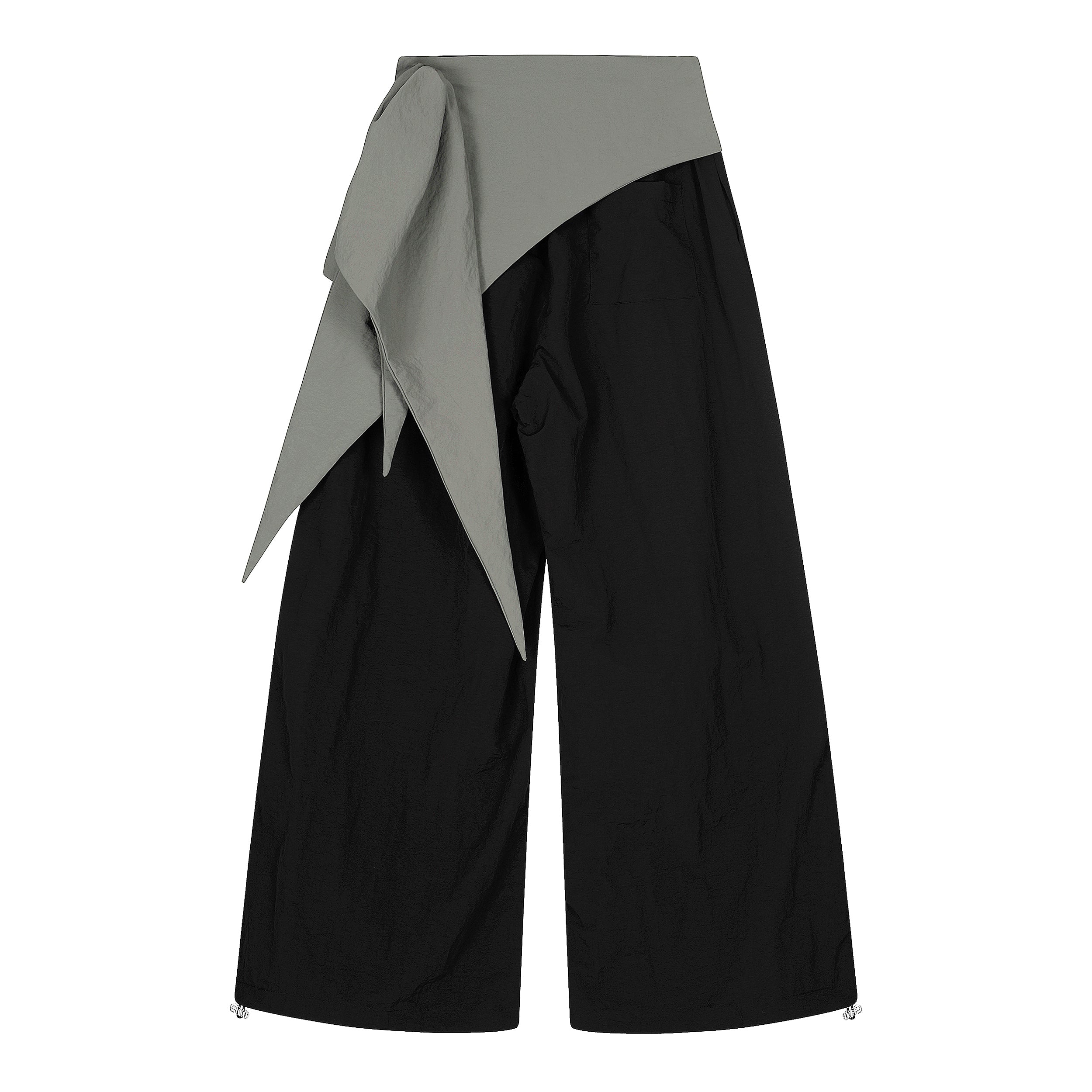 Omirad Draped Sash Wide-Leg Pants | Sculptural Streetwear