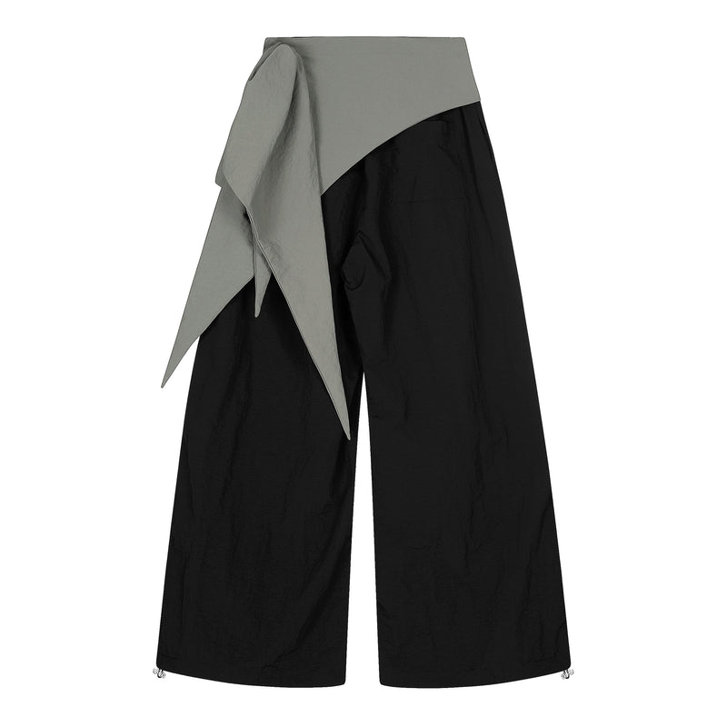Omirad Draped Sash Wide-Leg Pants | Sculptural Streetwear