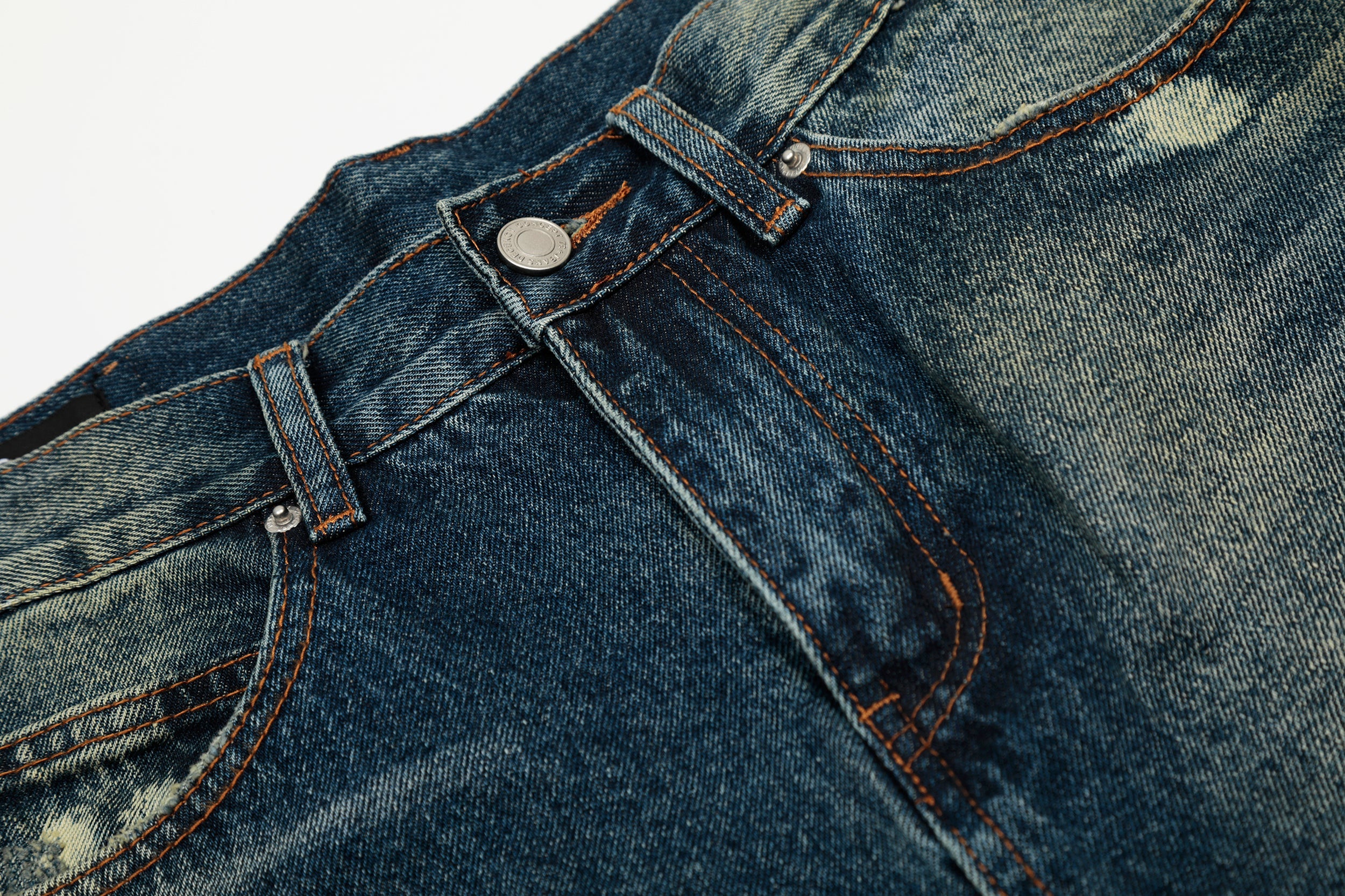 Omirad Vintage Wash Wide-Leg Jeans | Paint-Splatter Denim