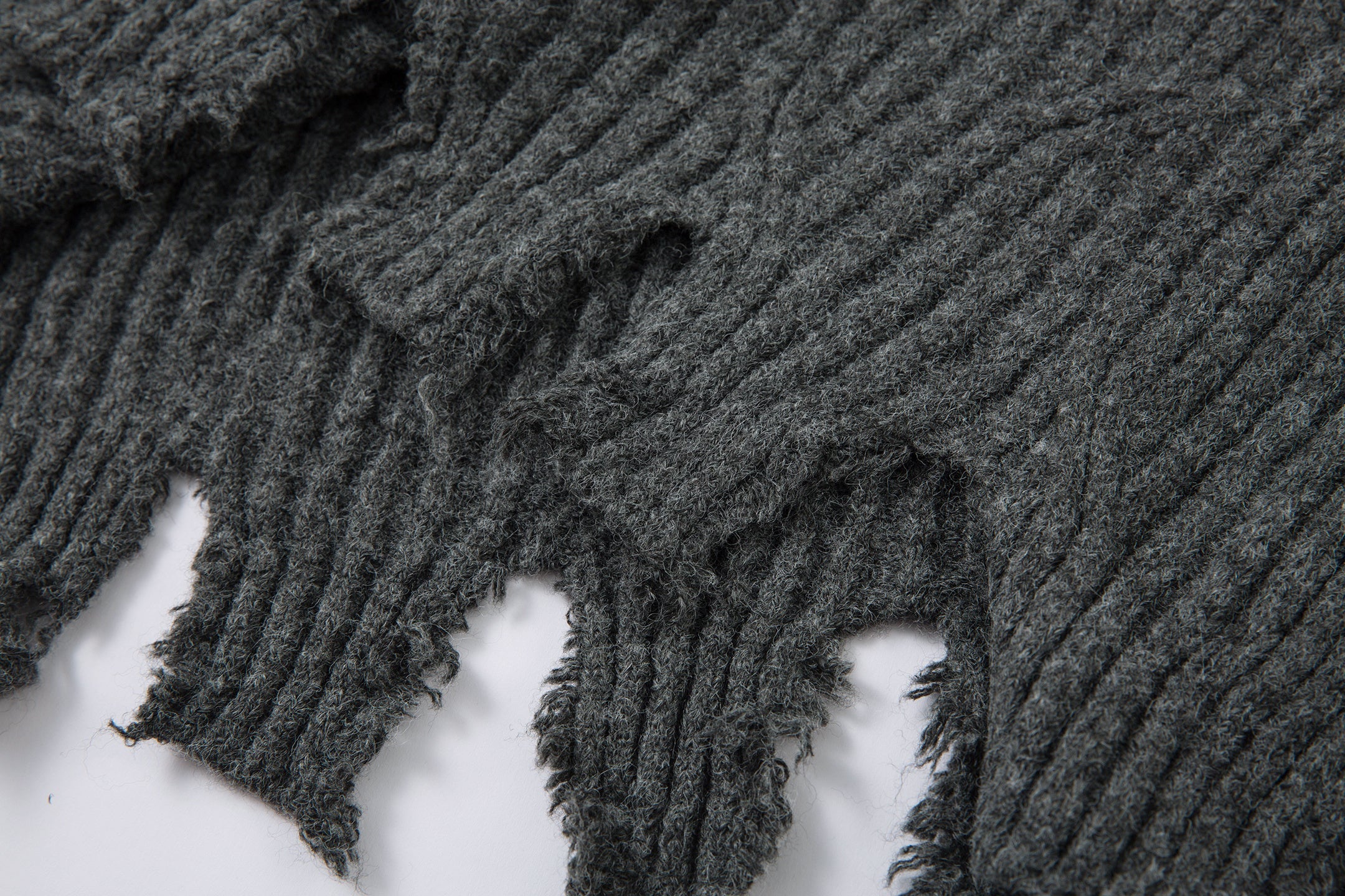 Distressed Ribbed Henley Knit Sweater | Grunge Streetwear