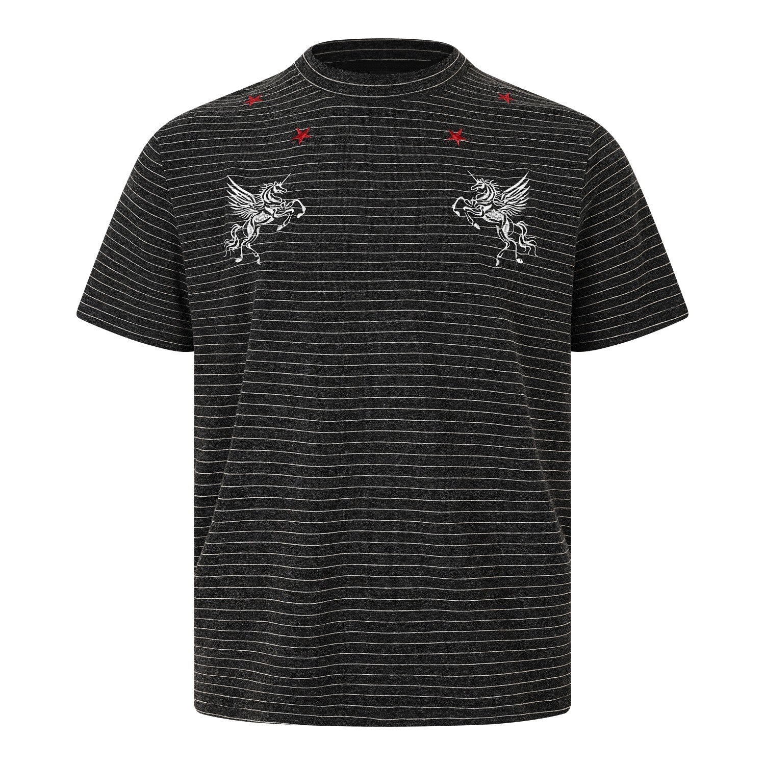 Omirad Pegasus Stripe Tee | Embroidered Streetwear T-Shirt