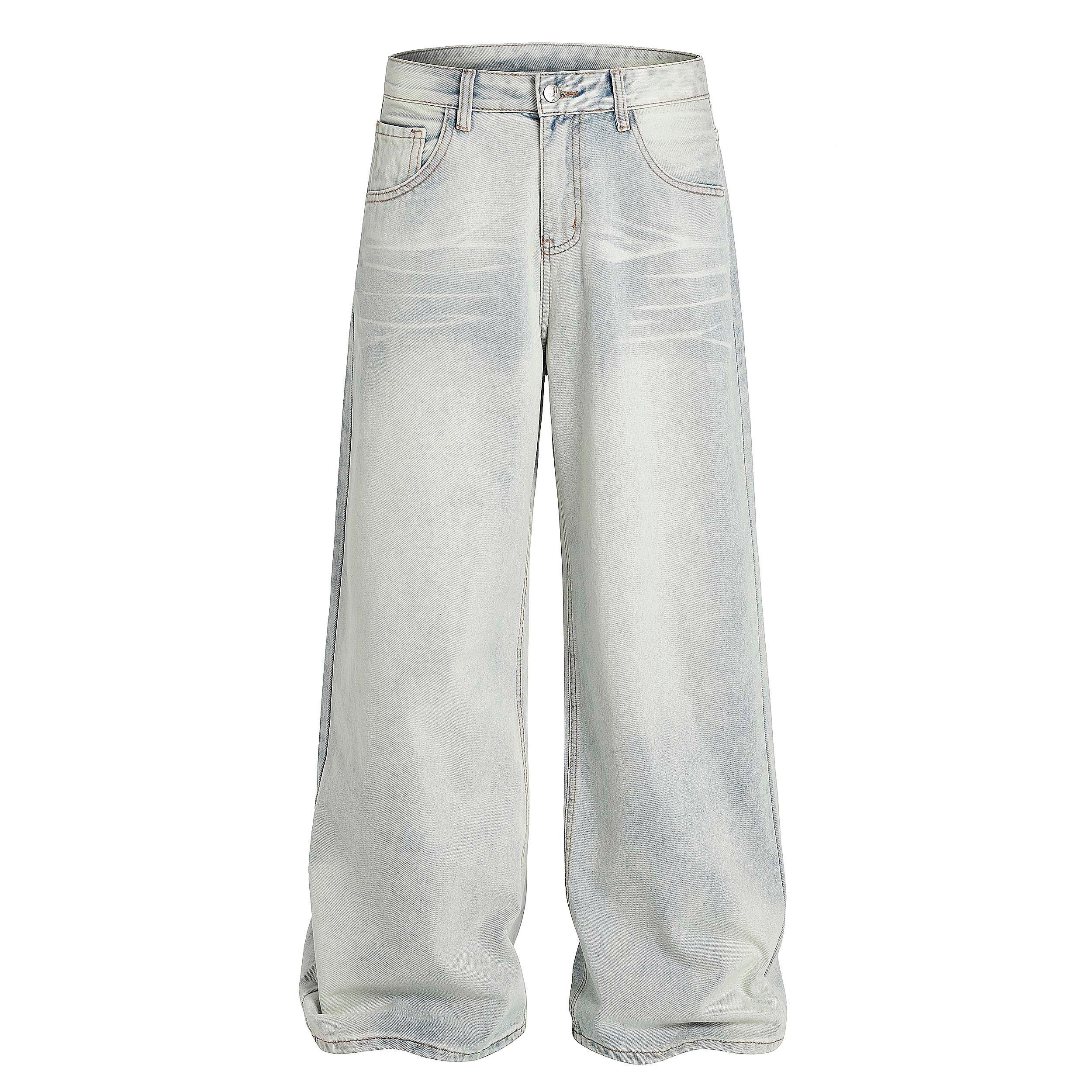 Light Washed Wide-Leg Jeans | Oversized Baggy Denim