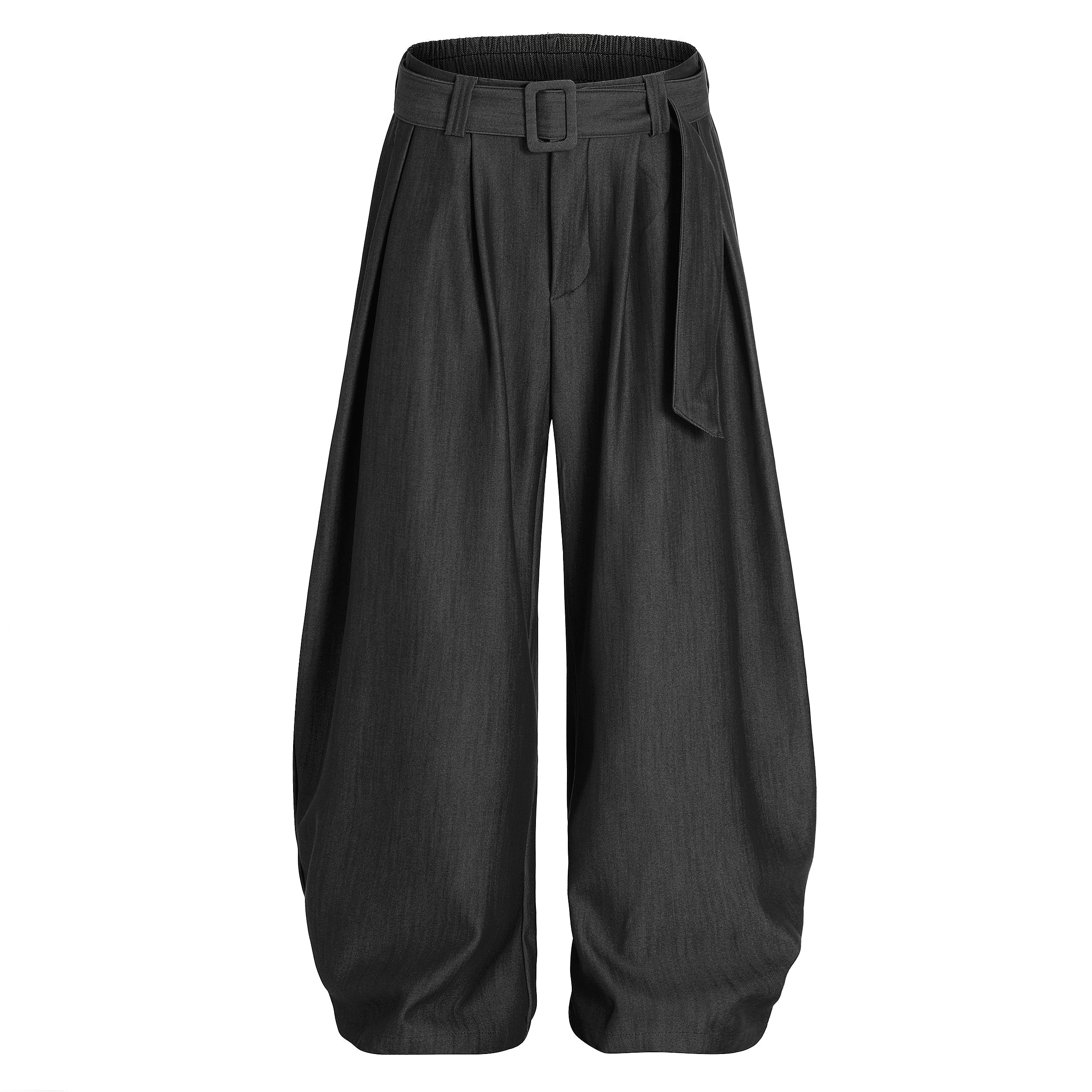 Omirad Draped Balloon Wide-Leg Pants with Belt