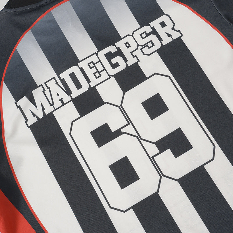 Vertical Stripe Number Performance Jersey | Bold Athletic Tee