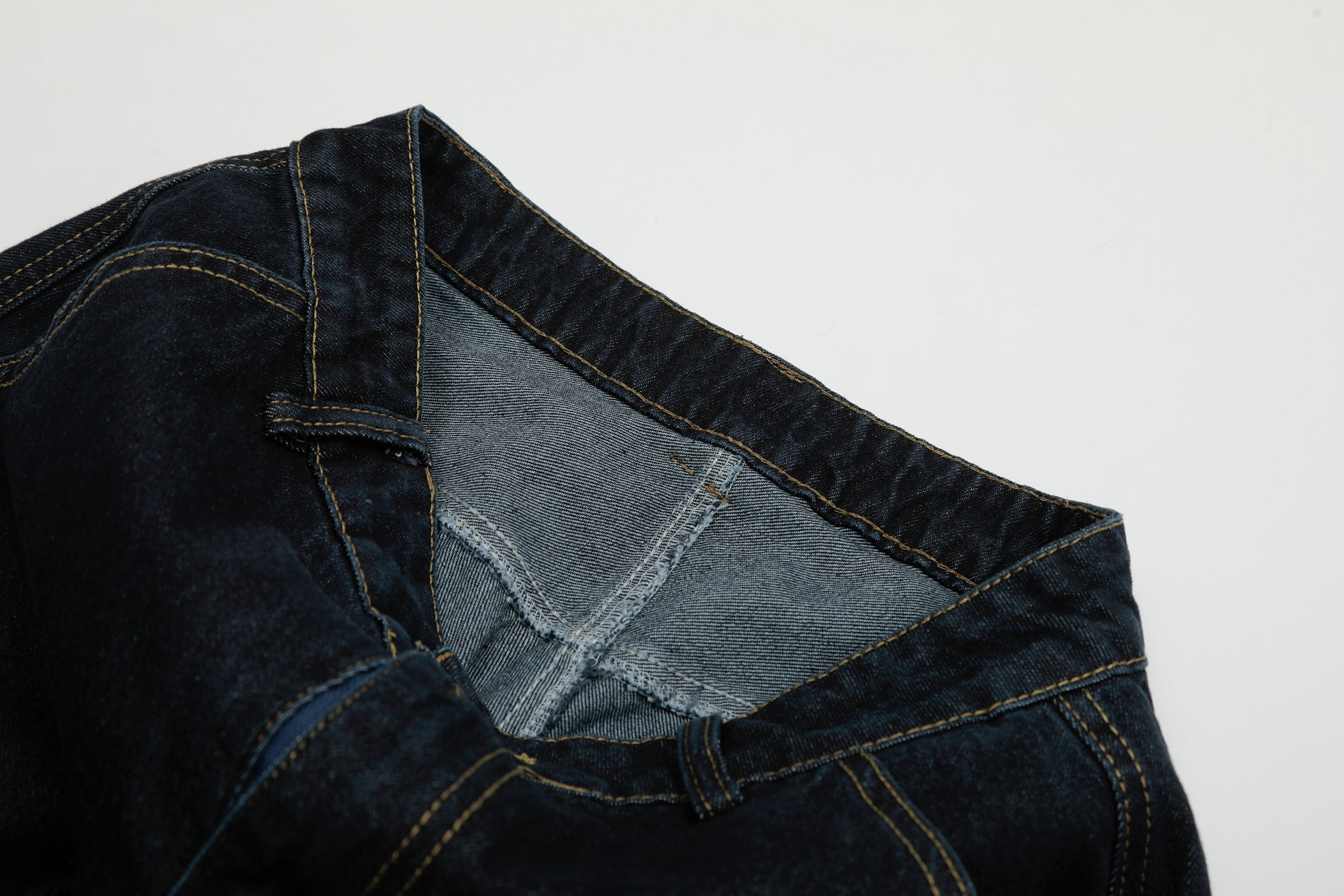 Curved-Panel Barrel Denim Pants | Wide Leg Street Jeans