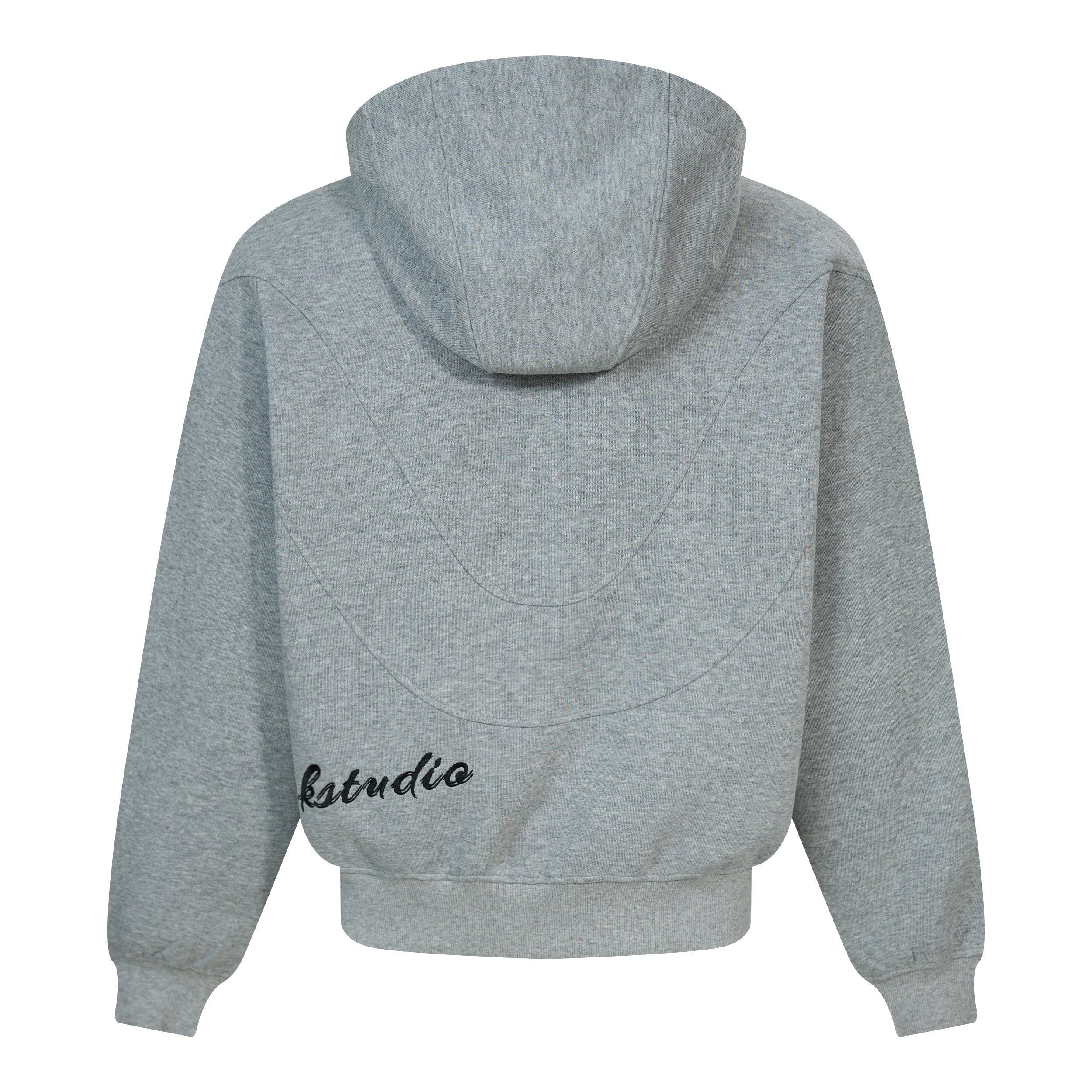 Curved Panel Full-Zip Hoodie | Relaxed Streetwear Fleece