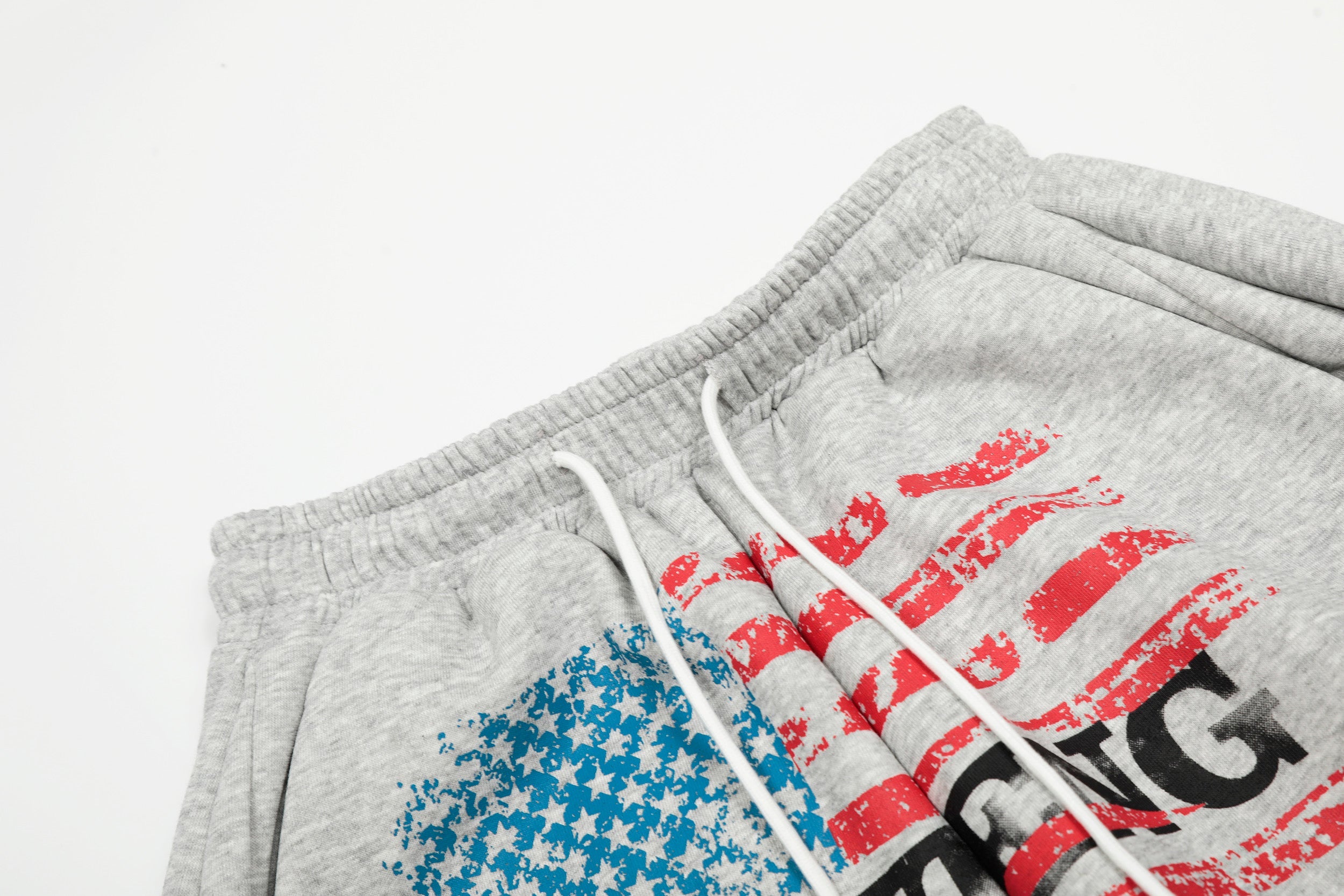 Distressed Flag Graphic Stacked Sweatpants | Oversized Streetwear