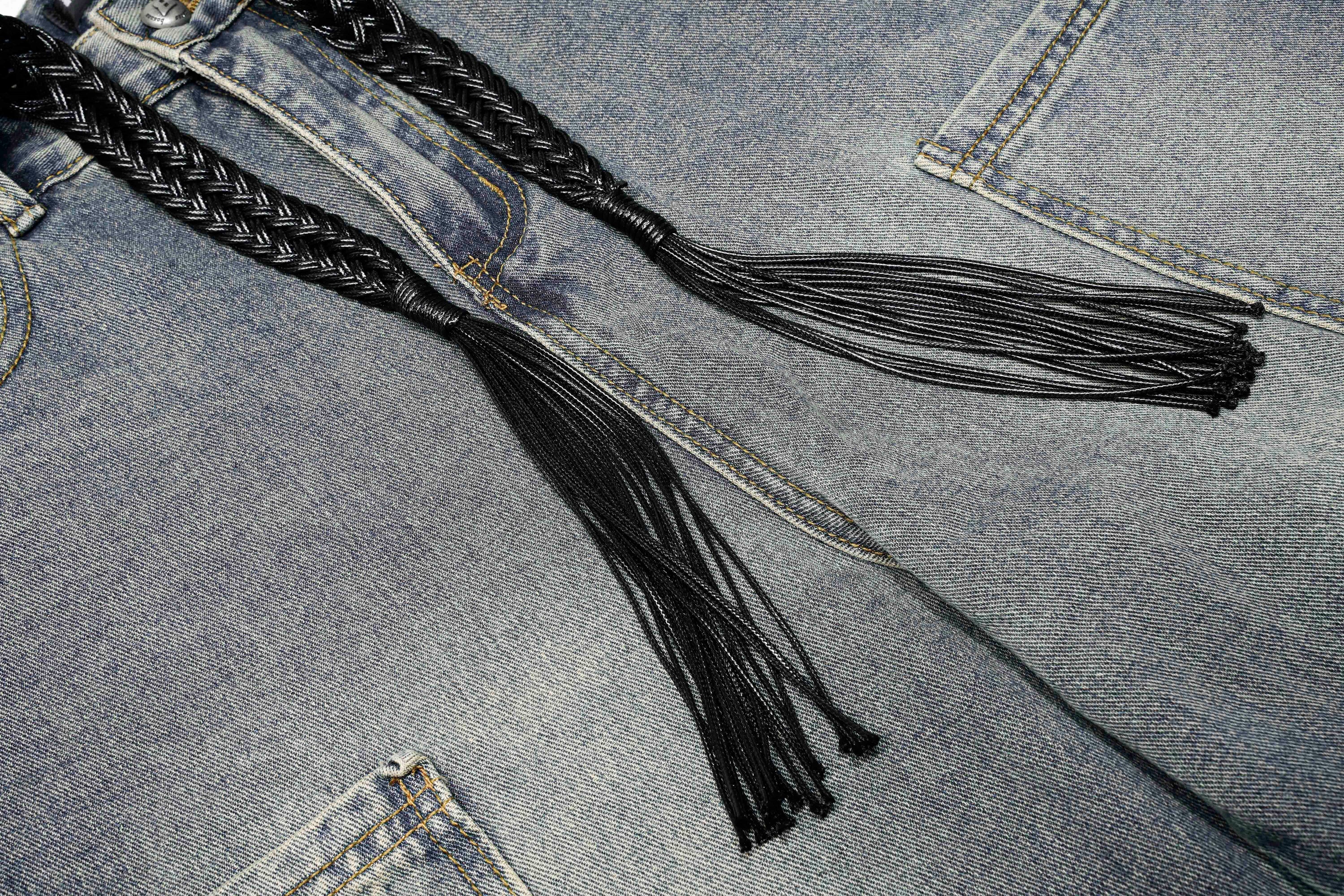 Omirad Layered Cargo Arc Jeans | Wide Leg Streetwear Denim