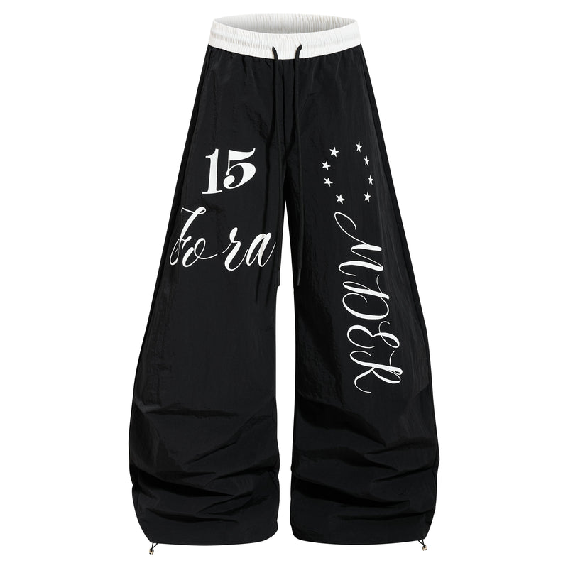 Retro Script Wide-Leg Track Pants | Bold Streetwear