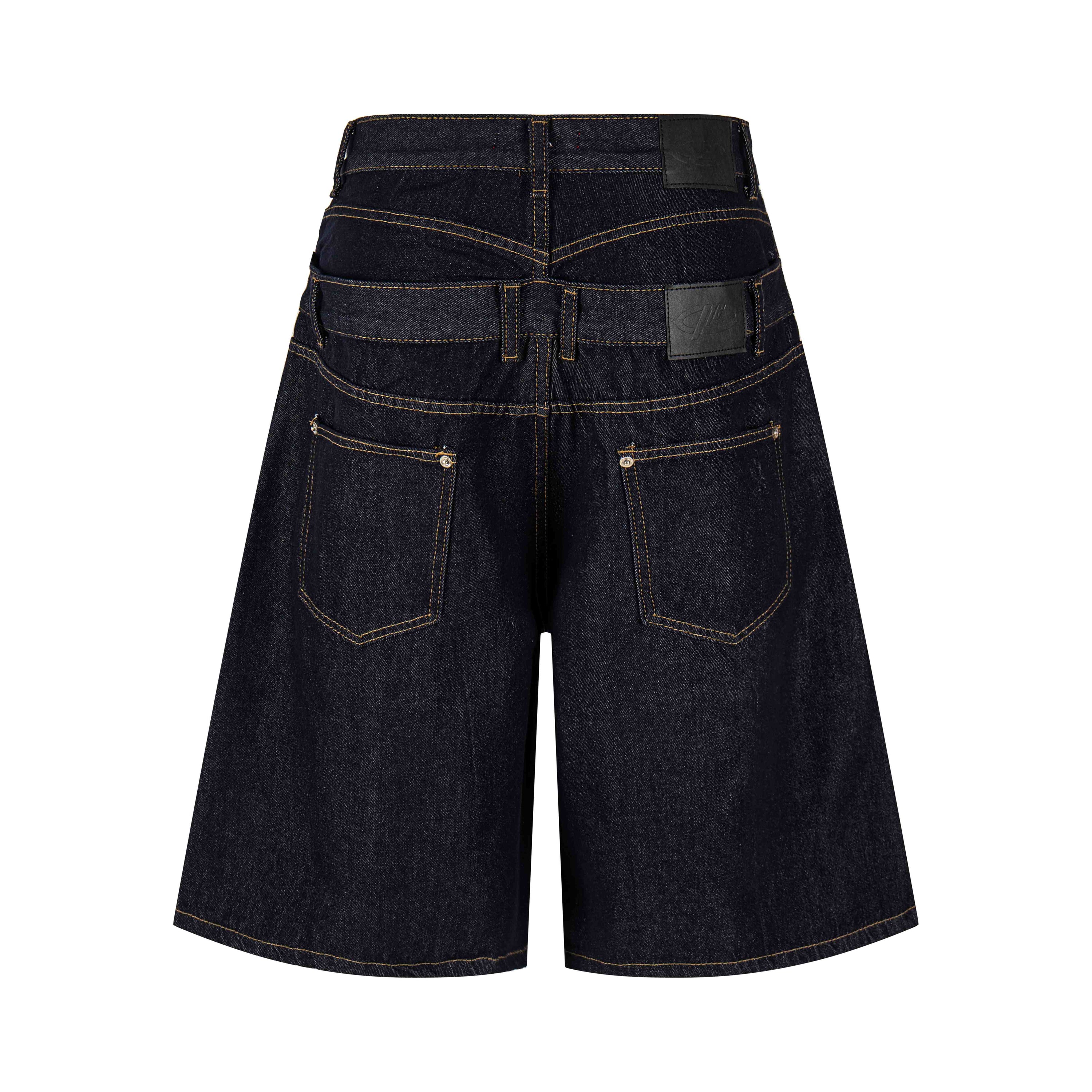 Omirad Double Waist Panel Denim Shorts | Wide Fit
