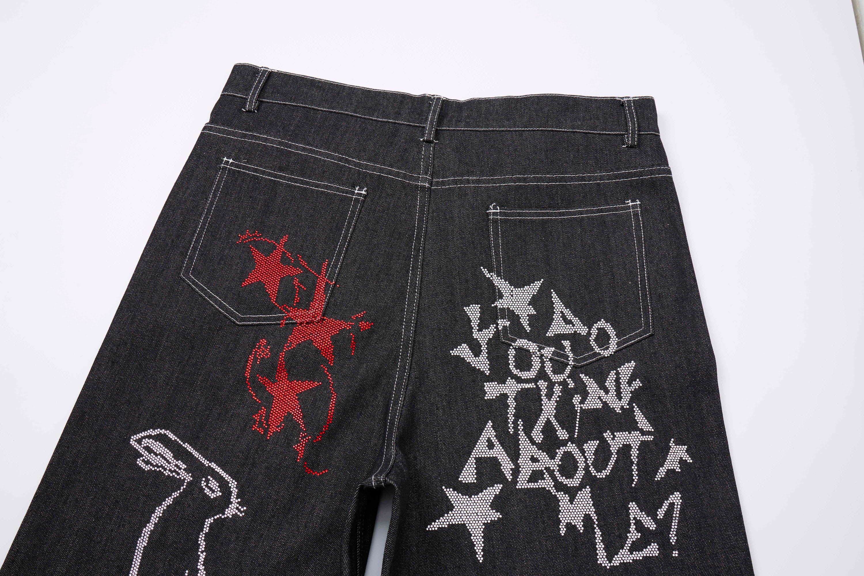 Omirad Graffiti Graphic Denim Pants | Streetwear Jeans