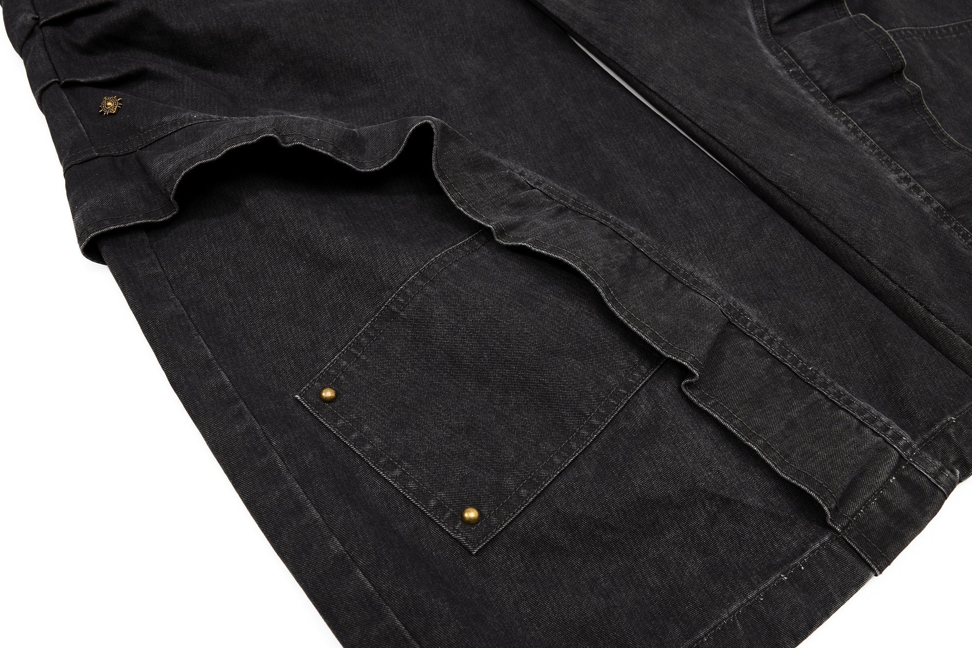 Multi-Zip Panel Cargo Denim Pants | Wide-Leg Streetwear