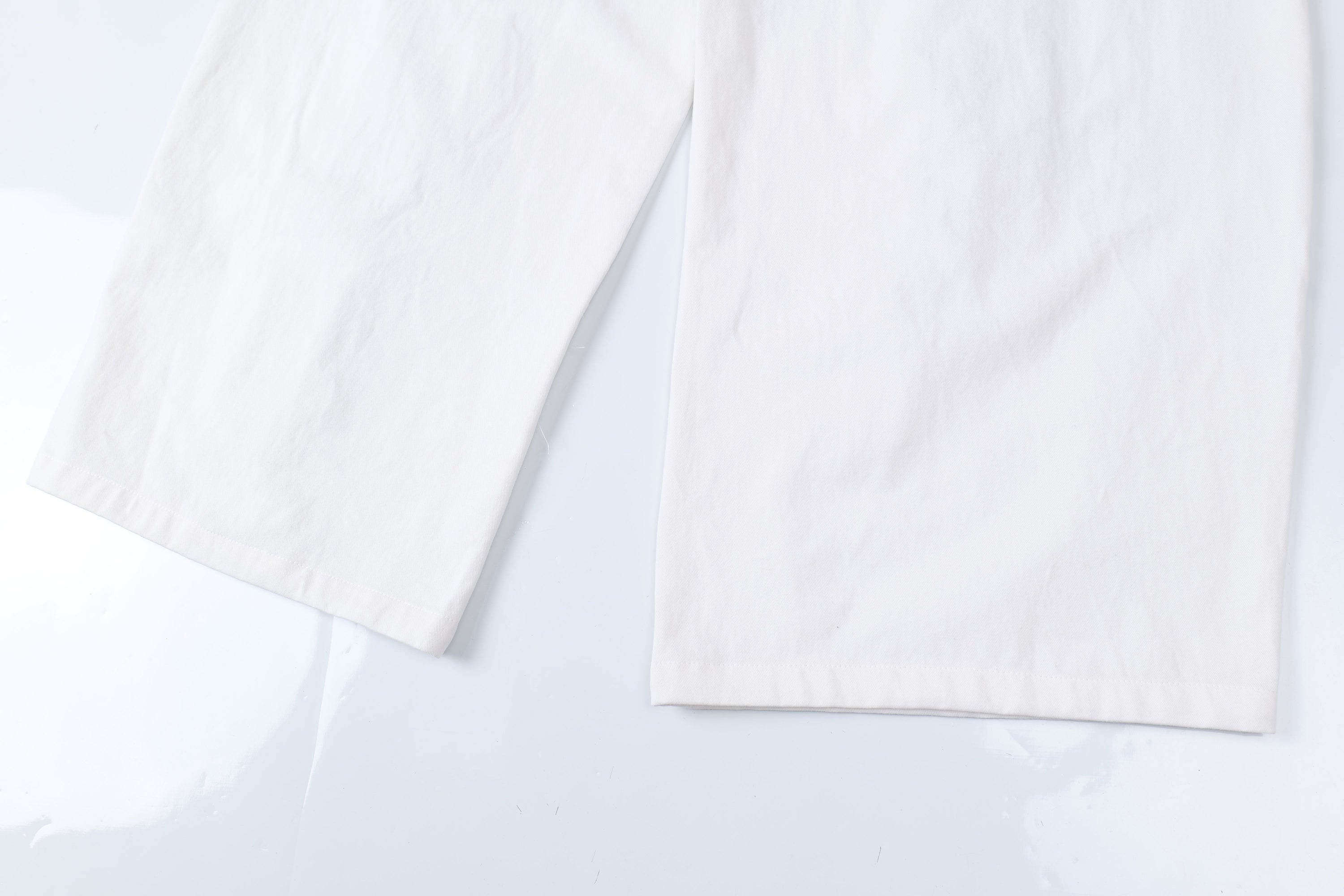 Omirad Distressed Wide-Leg Pants | White Cotton Barrel Fit