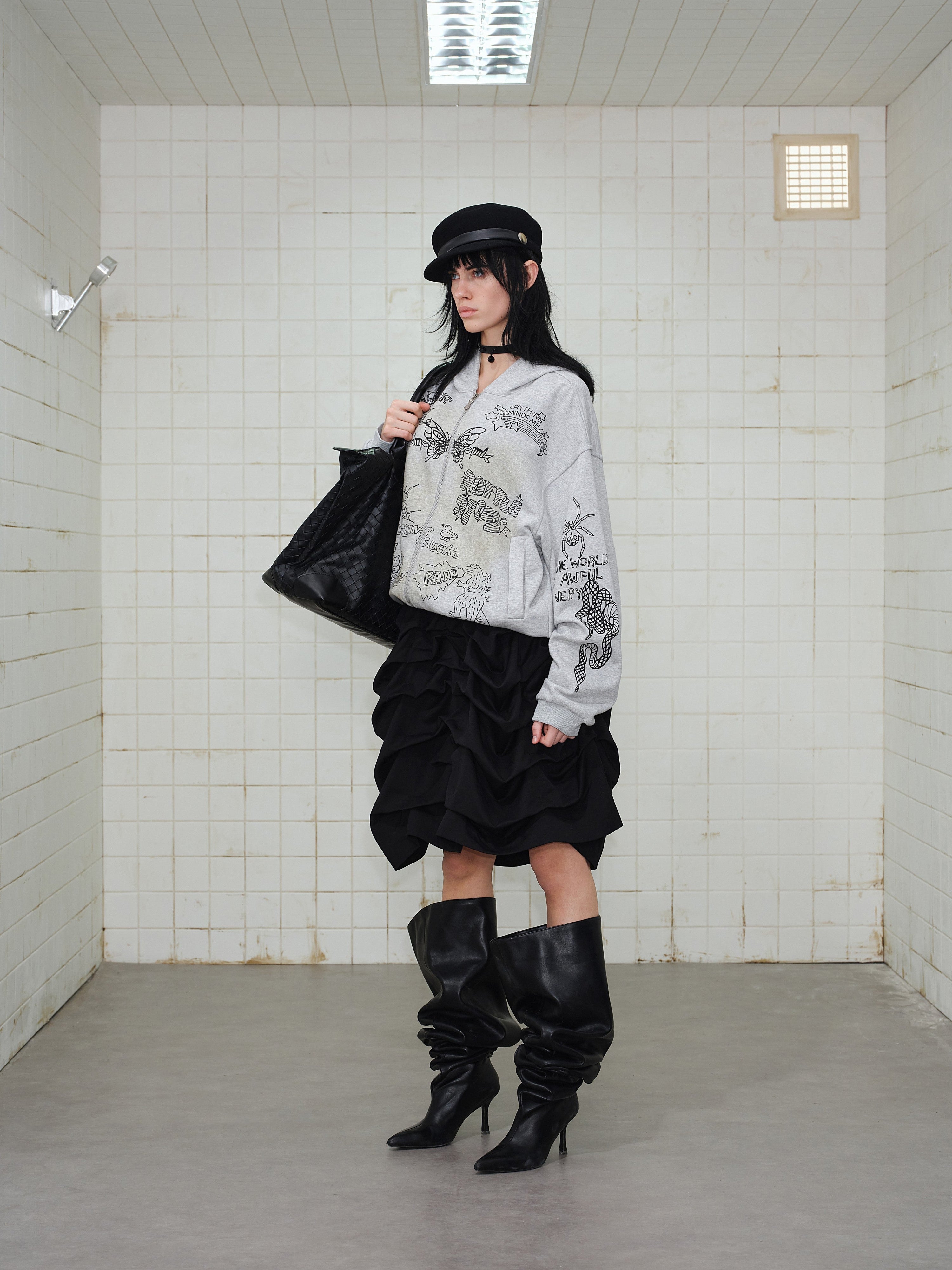 Omirad Doodle Graphic Zip Hoodie | Streetwear Statement