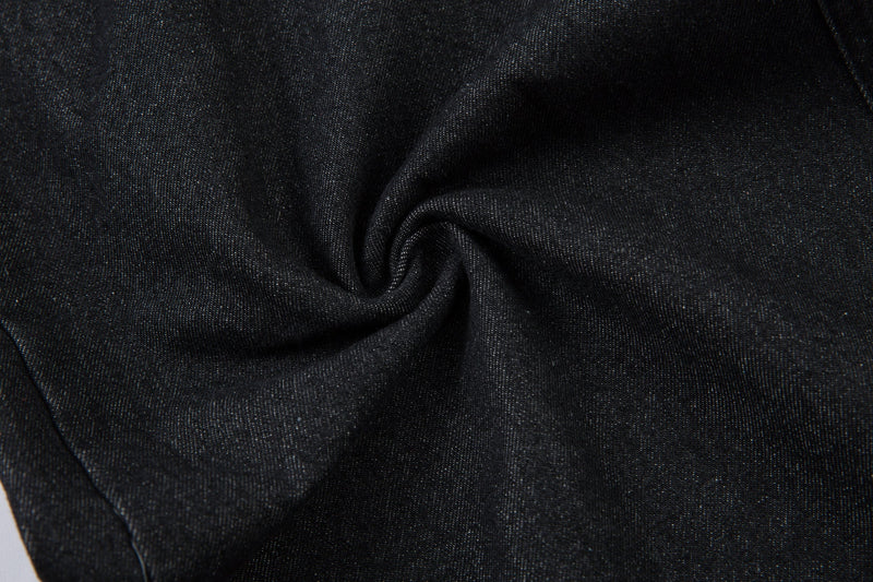Omirad Contrast Pocket Wide-Leg Jeans | Black Denim