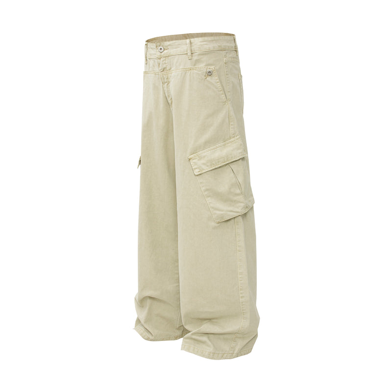 Omirad Cargo Wide Leg Pants | Washed Cotton Streetwear