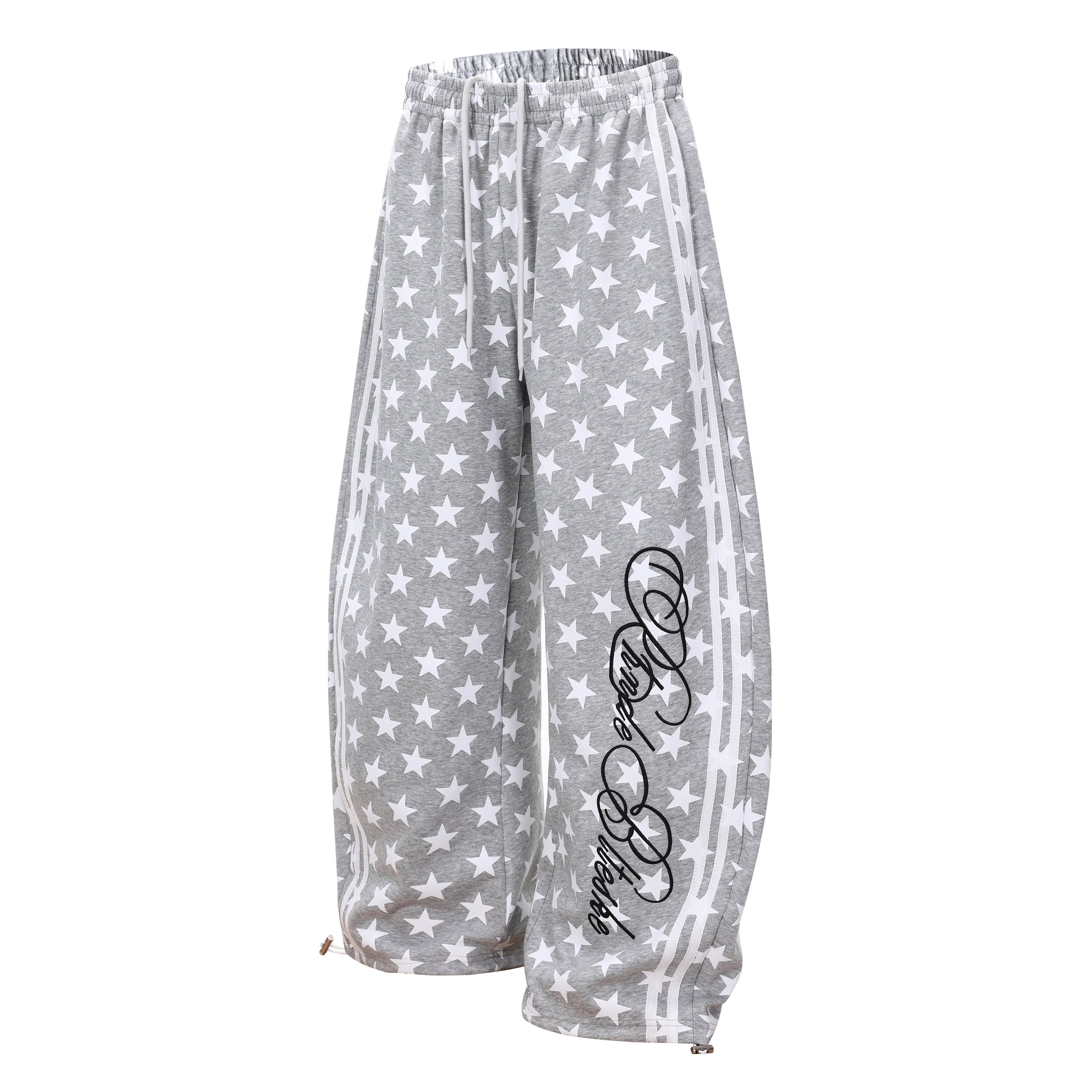 Omirad Star Print Wide-Leg Sweatpants | Y2K Streetwear