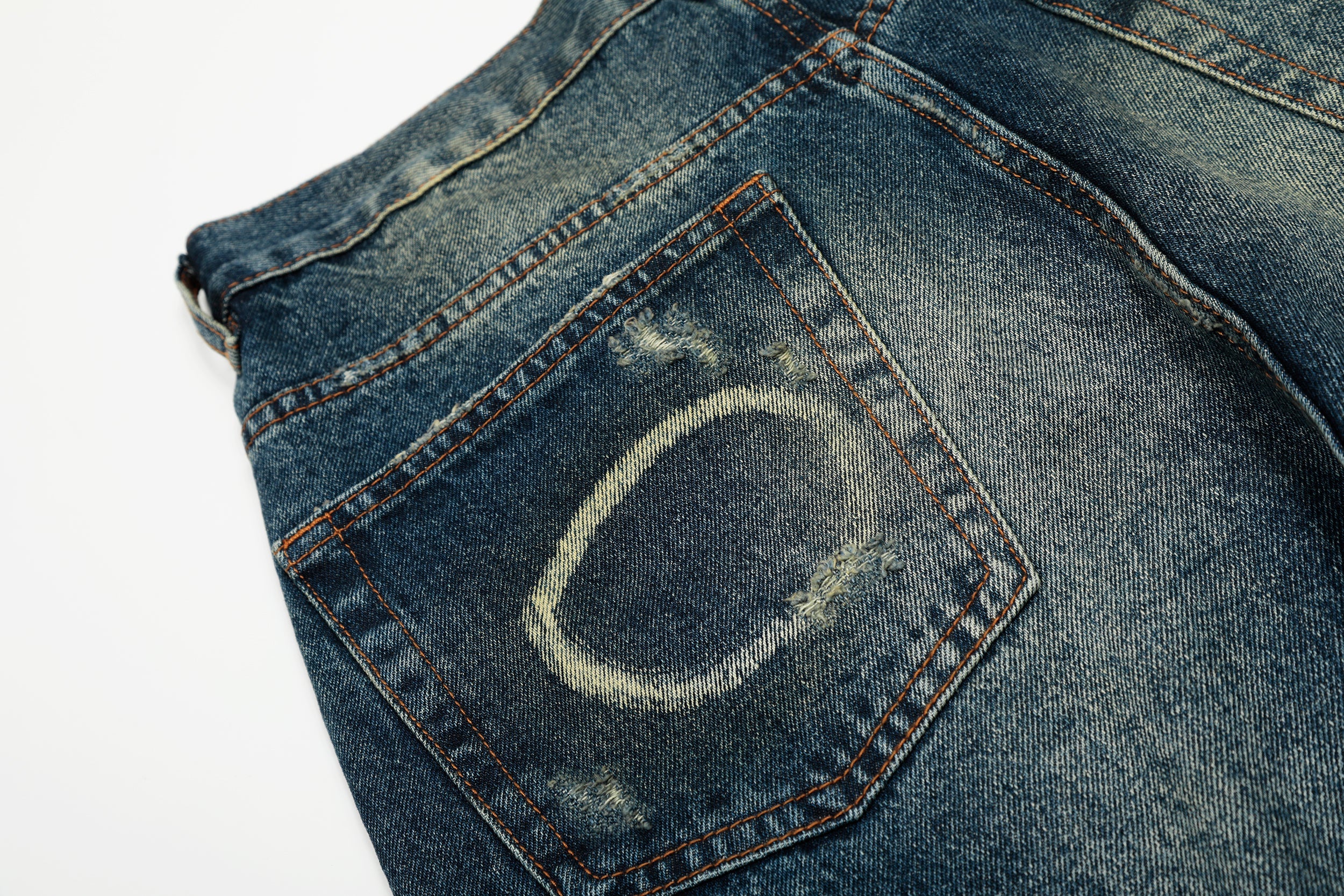 Omirad Vintage Wash Wide-Leg Jeans | Paint-Splatter Denim