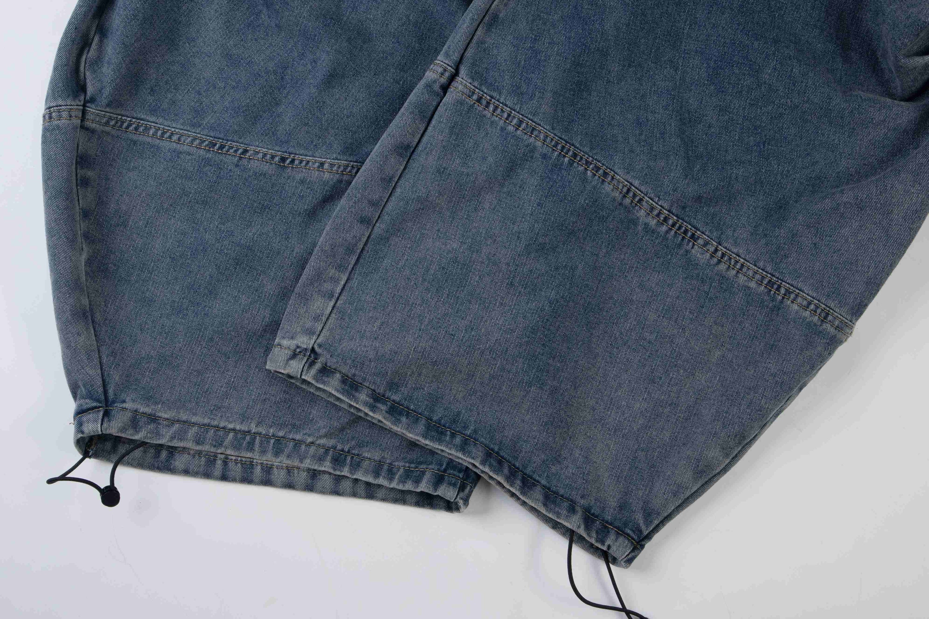 Omirad Layered Plaid Baggy Jeans | Y2K Wide-Leg Denim