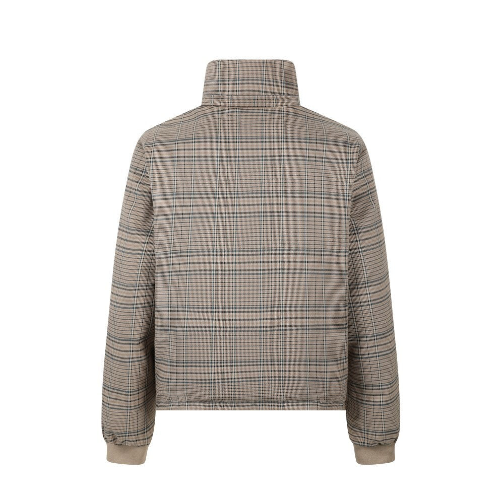 Reversible Plaid Faux Fur Hooded Puffer Jacket | SEAKOFF