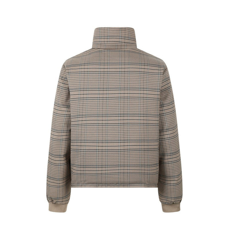 Reversible Plaid Faux Fur Hooded Puffer Jacket | SEAKOFF