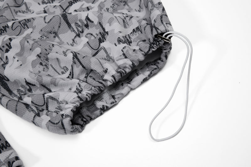 Omirad Camo Script Wide-Leg Streetwear Pants