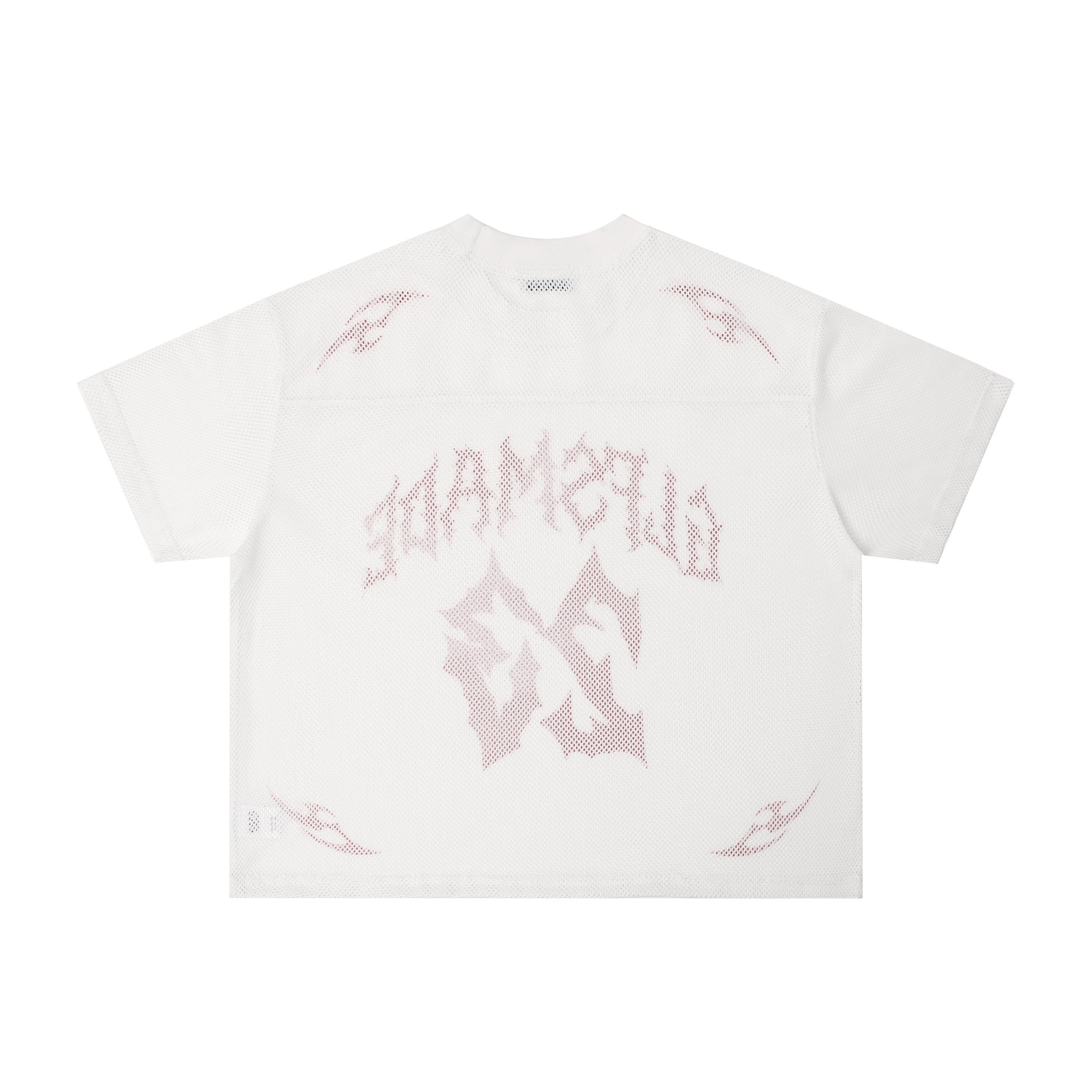 Flame Sigil Oversized Mesh Jersey | Street Athletic Tee